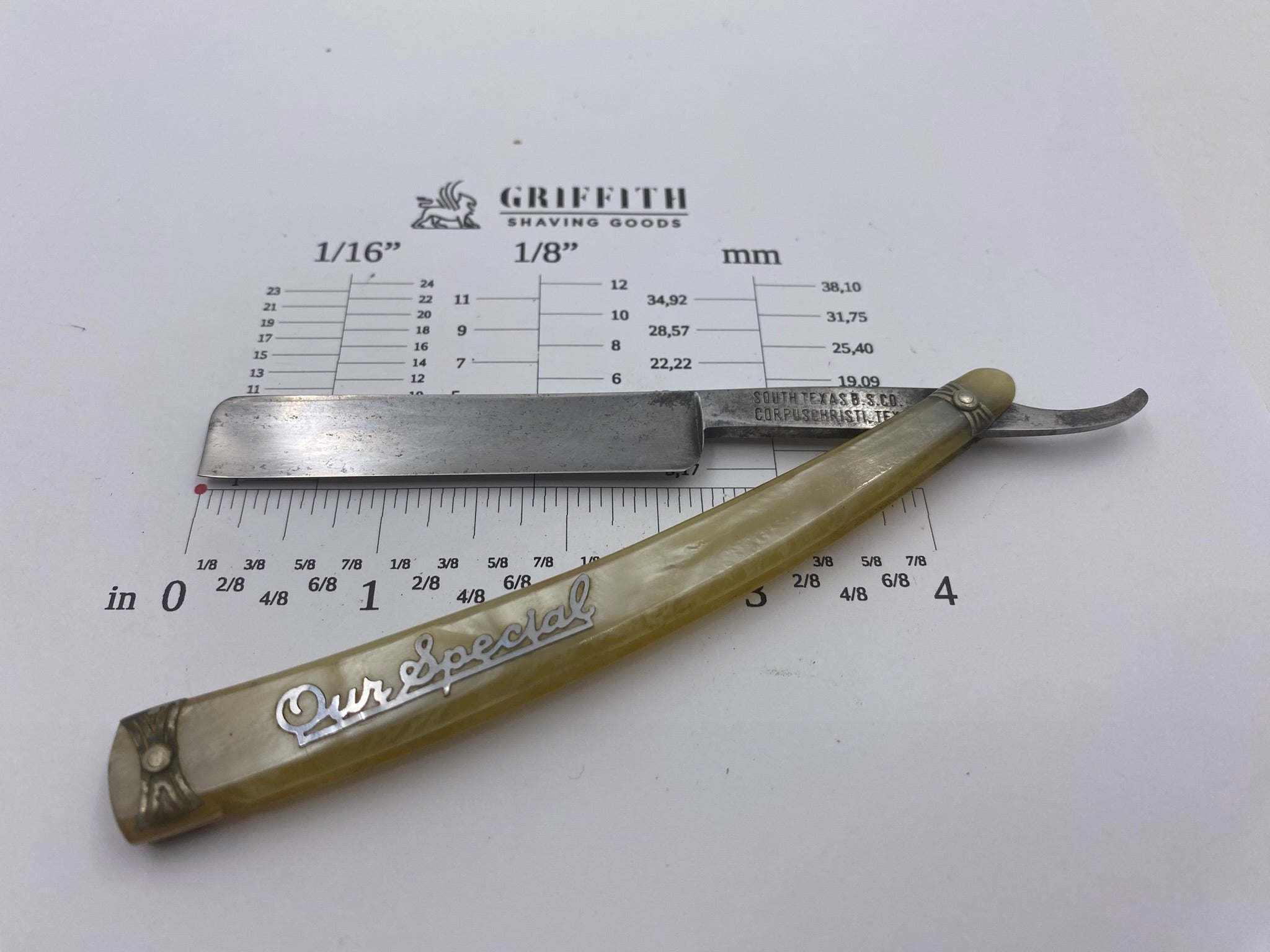 Vintage South Texas Barber Supply German-Made Straight Razor for Restoration