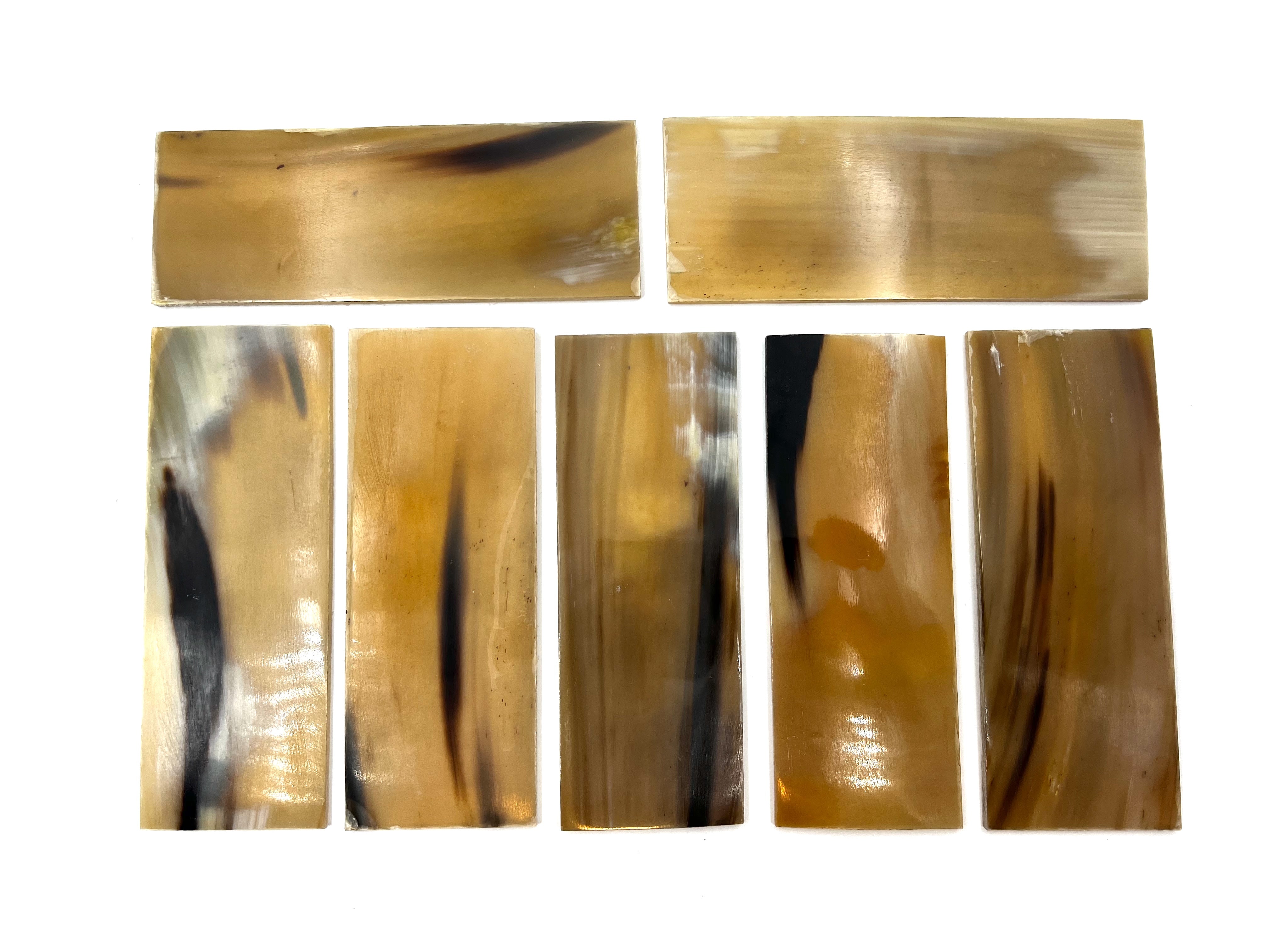 Straight Razor Scale Plate/Blank 160mm x 60mm (6.3in. x 2.3in.) x 3mm - Blonde / Honey Buffalo Horn