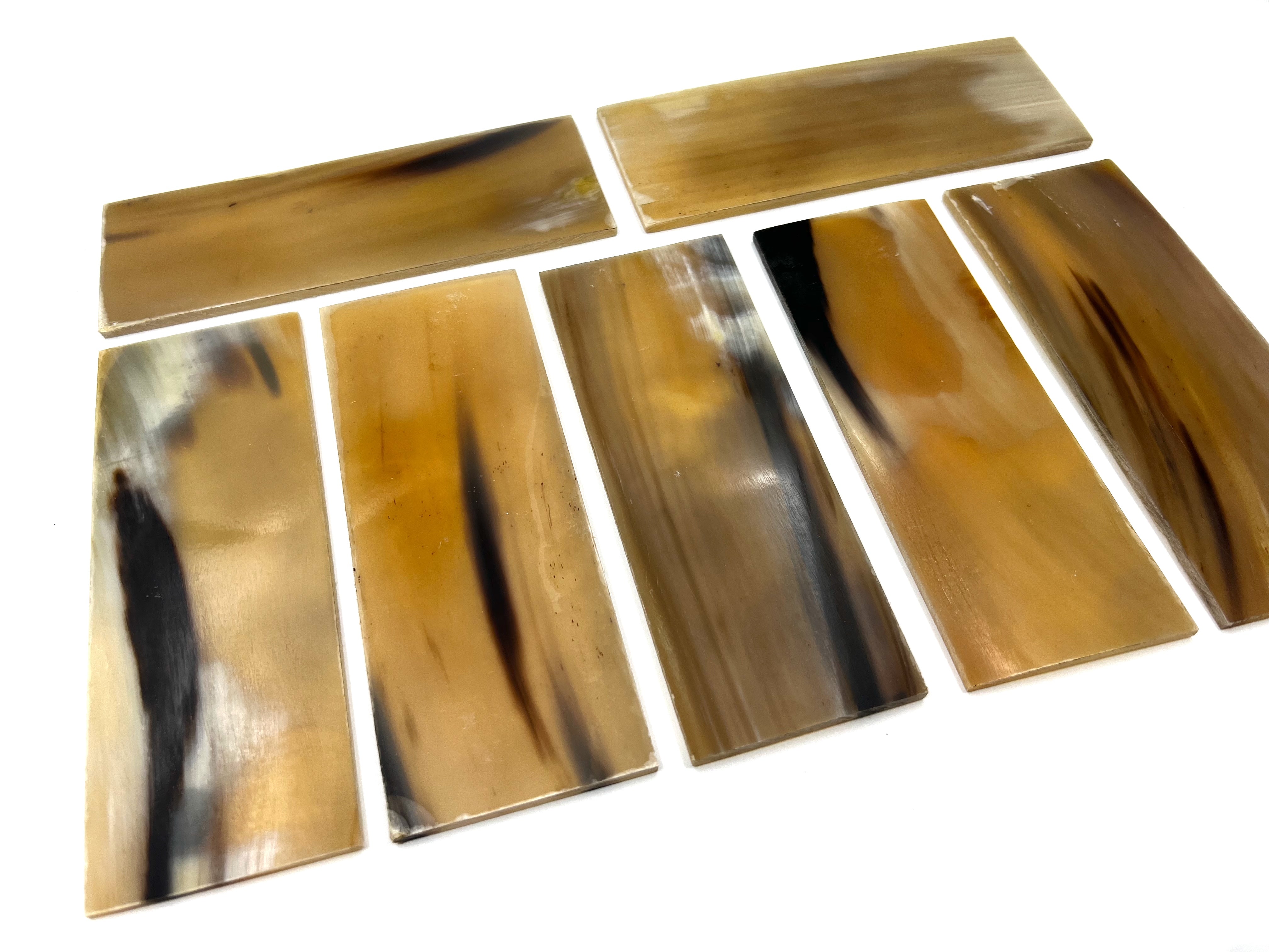 Straight Razor Scale Plate/Blank 160mm x 60mm (6.3in. x 2.3in.) x 3mm - Blonde / Honey Buffalo Horn