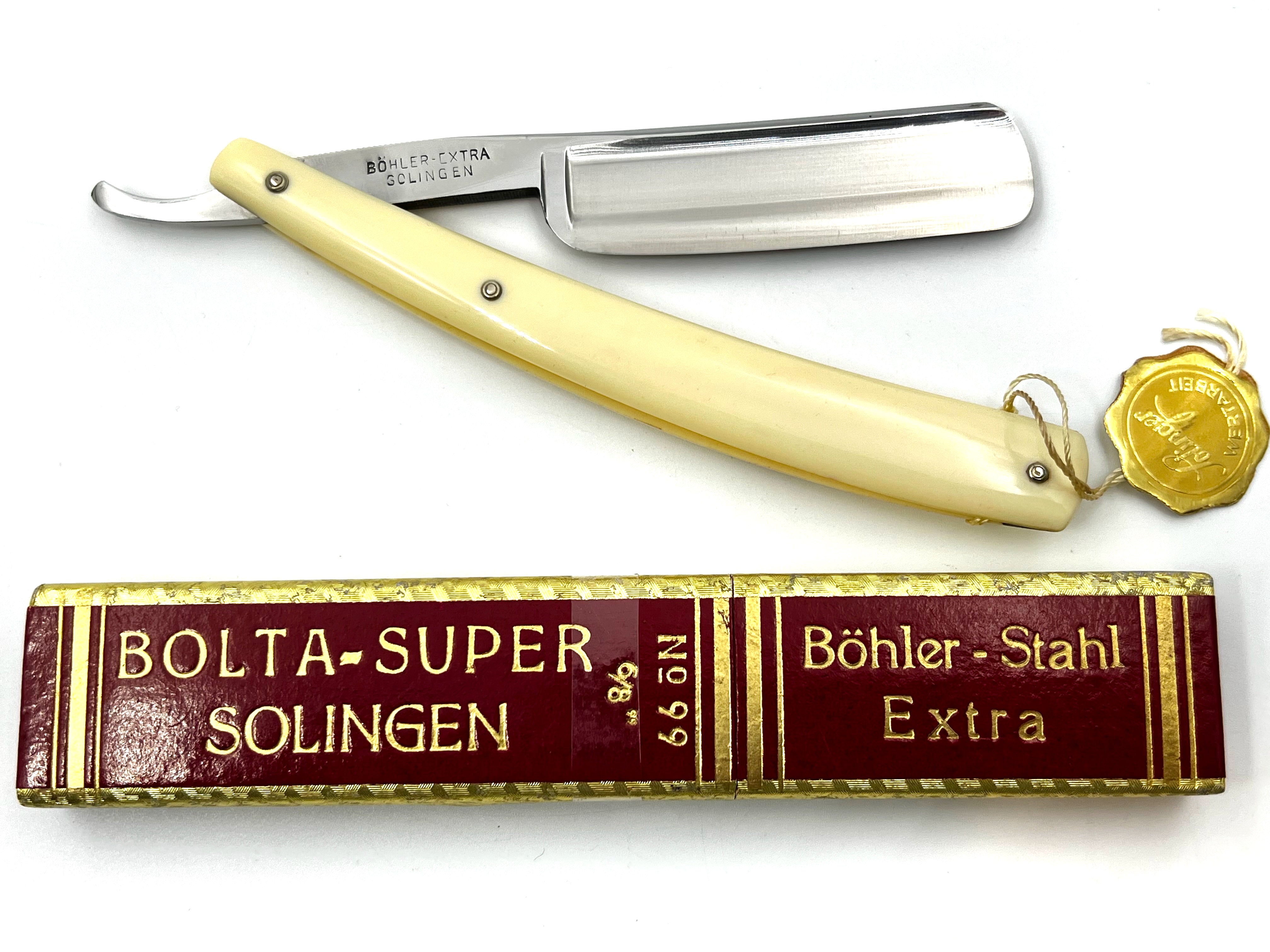 "Super Bolta" Solingen 99 - RARE NOS 6/8 Full Hollow Vintage Straight Razor