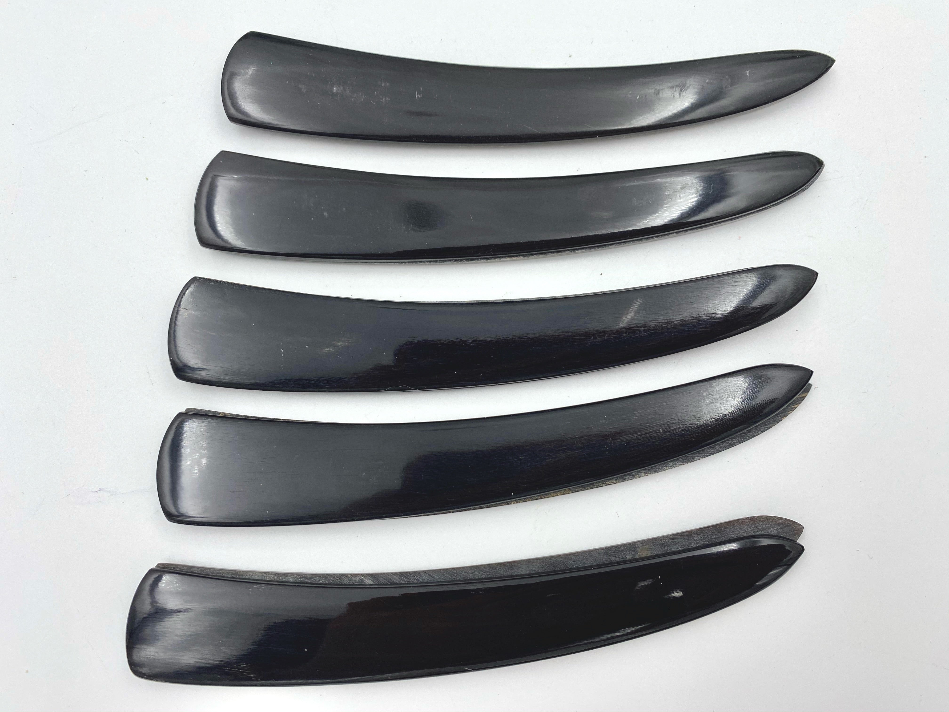 Straight Razor Scales for 7/8-8/8 Blades - Black Buffalo Horn - One Pair/Set