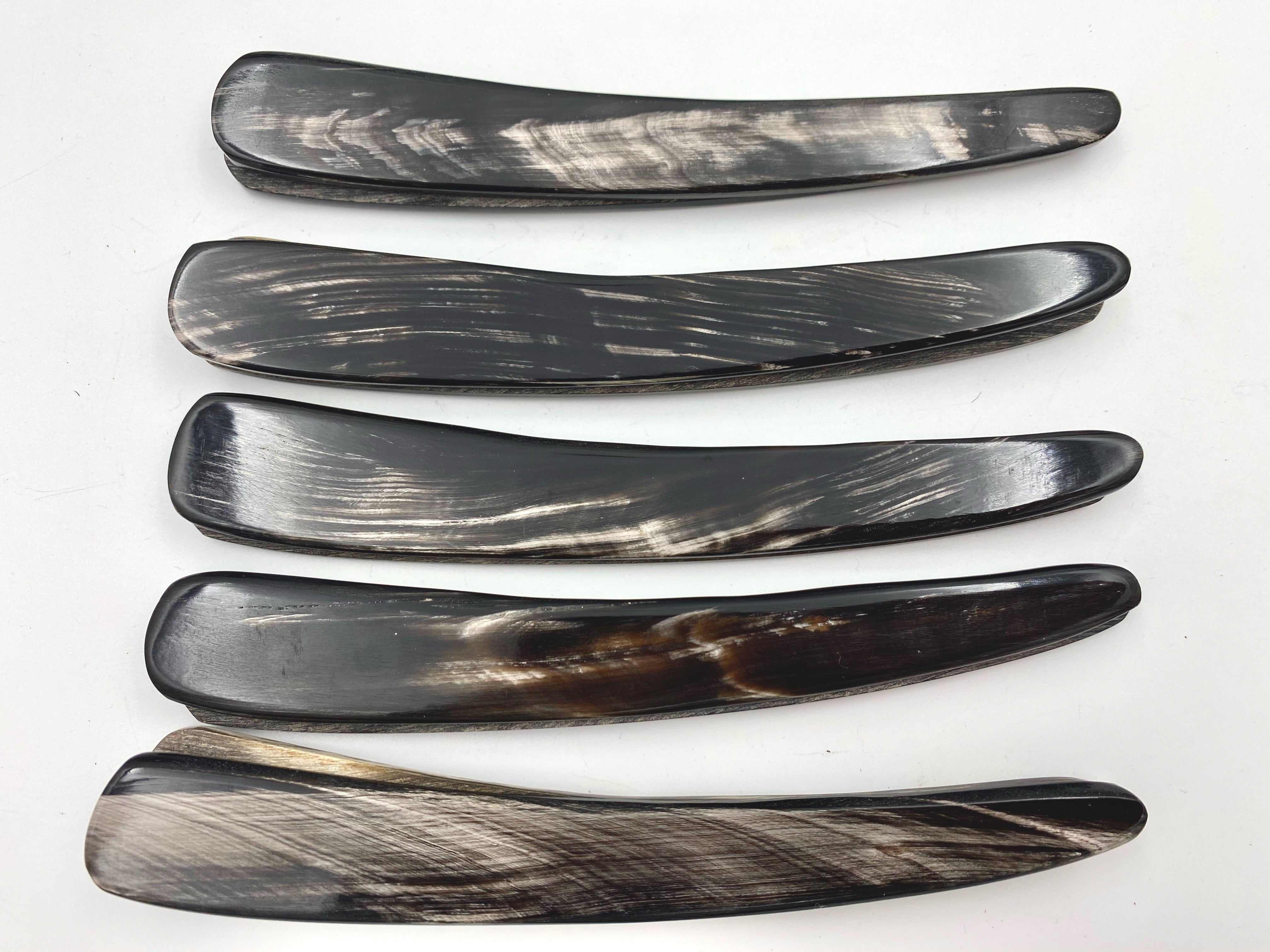 Straight Razor Scales for 7/8-8/8 Blades - Black with white streaks Buffalo Horn - One Pair/Set