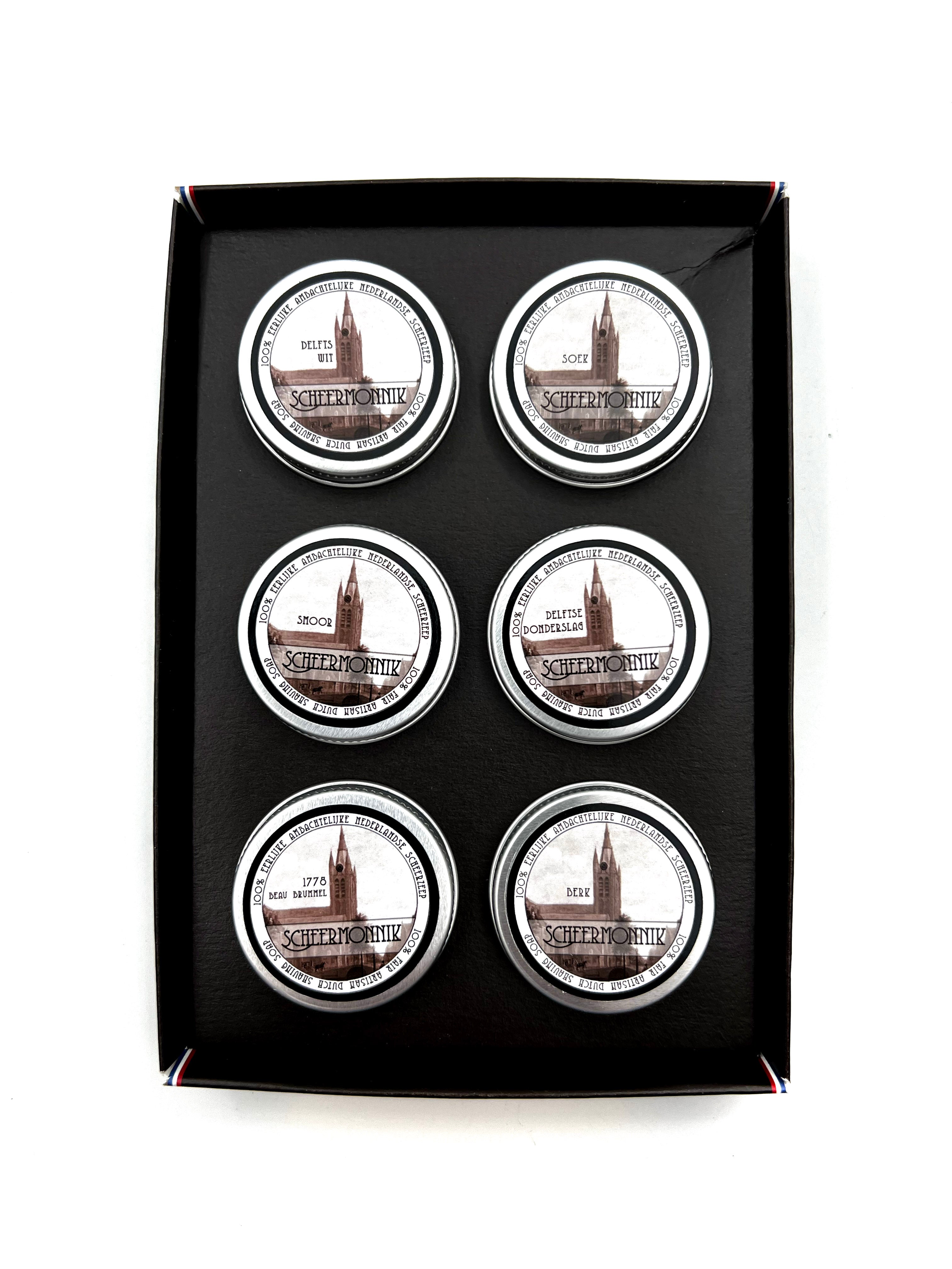 Scheermonnik Dutch Artisan Shaving Soap - 6x15g Sample Pack - 90g (3.2oz) Total