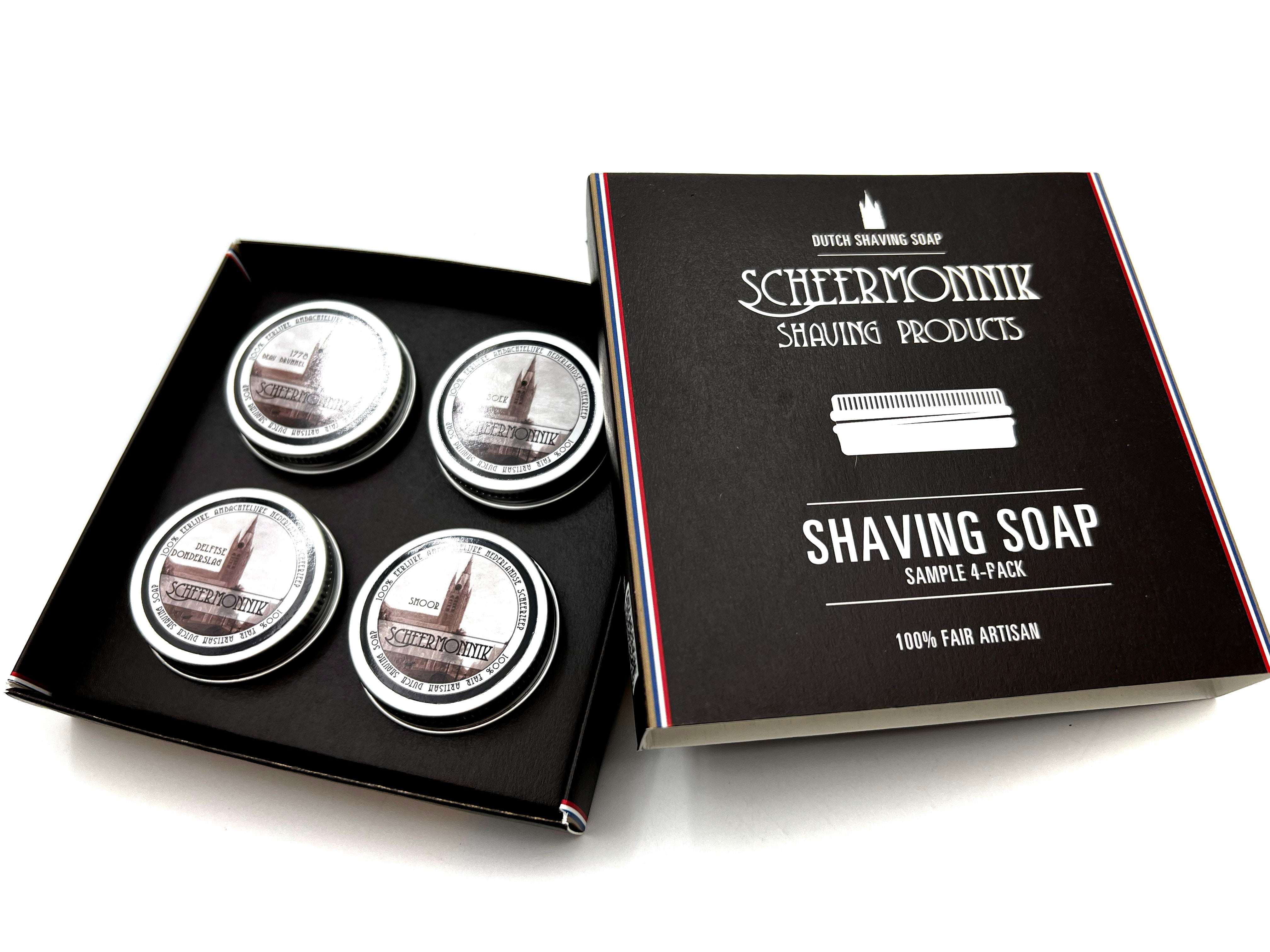 Scheermonnik Dutch Artisan Shaving Soap - 4x15g Sample Pack - 60g (2.1oz) Total