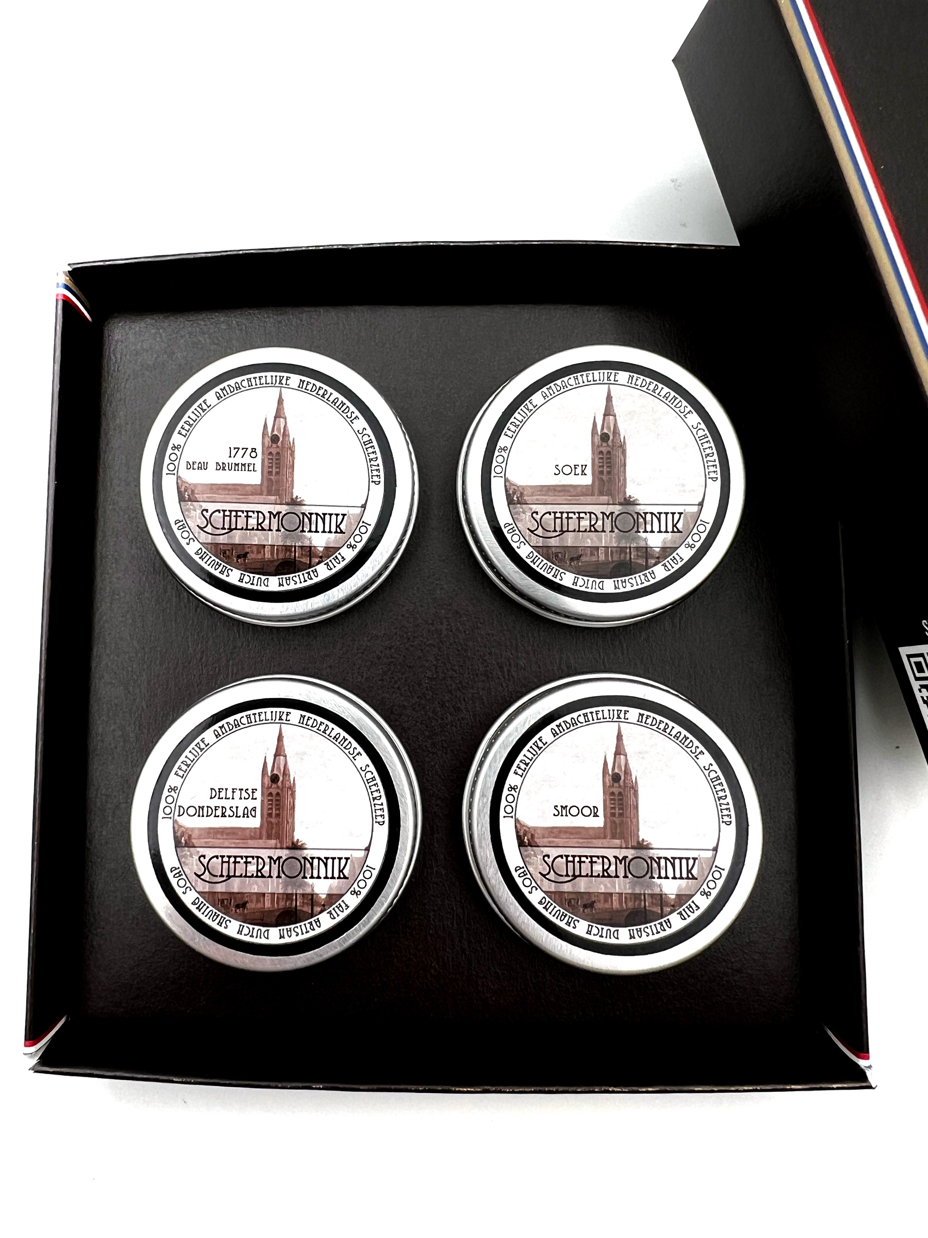 Scheermonnik Dutch Artisan Shaving Soap - 4x15g Sample Pack - 60g (2.1oz) Total