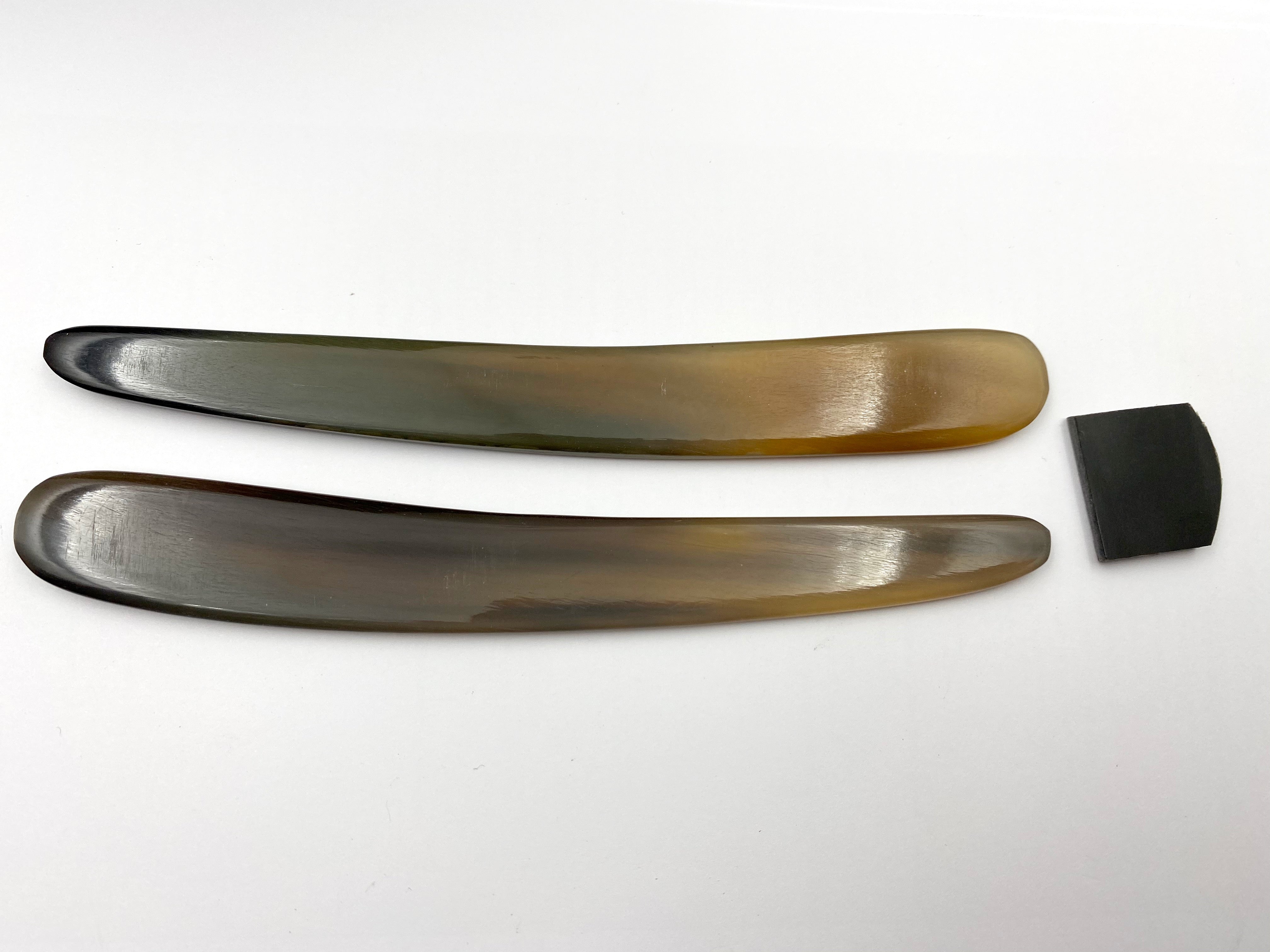 Straight Razor Scales for 5/8-6/8 blades - Light Brown/Blonde Buffalo Horn - One Pair/Set