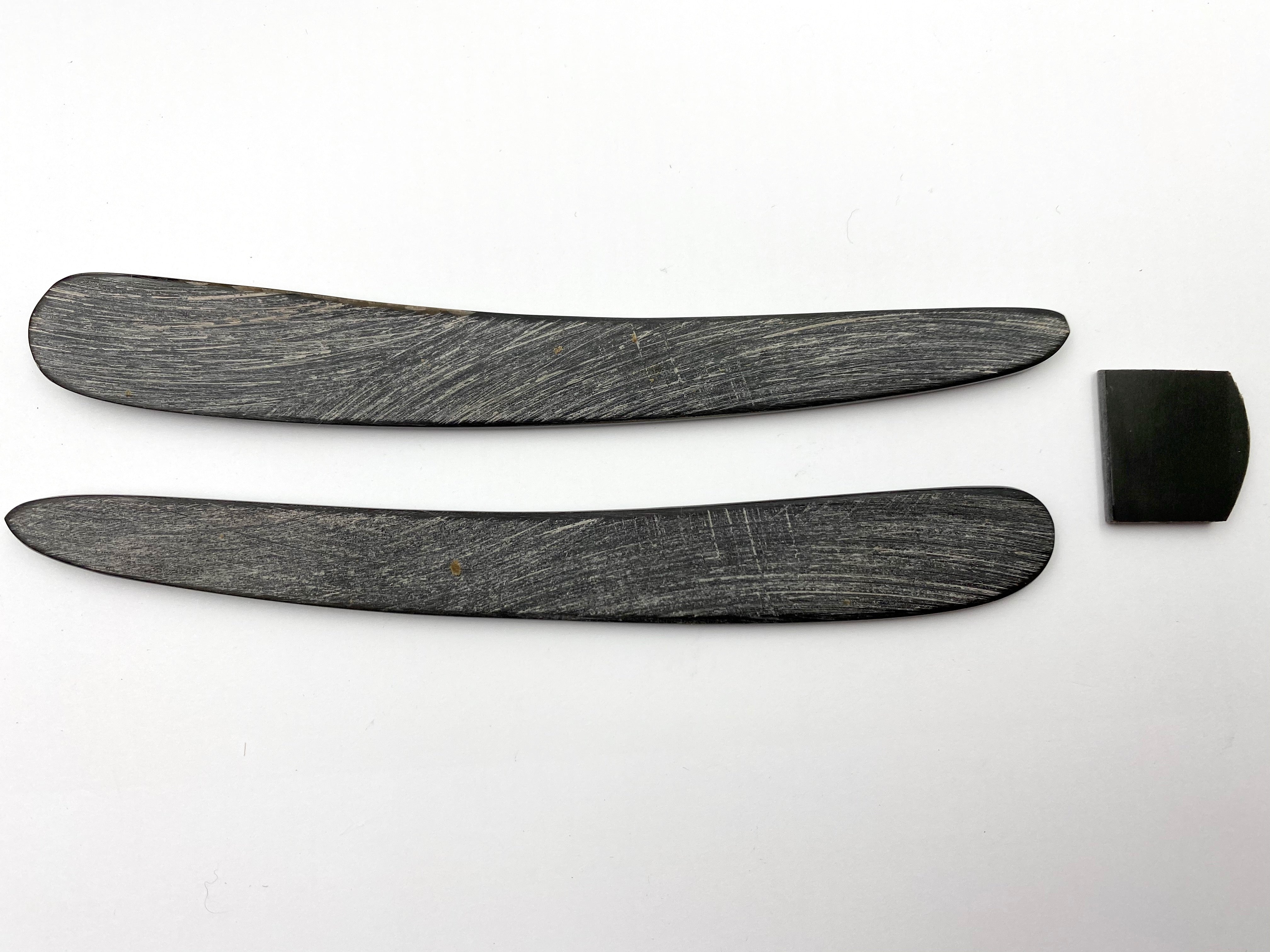 Straight Razor Scales for 5/8-6/8 blades - Black Buffalo Horn - One Pair/Set