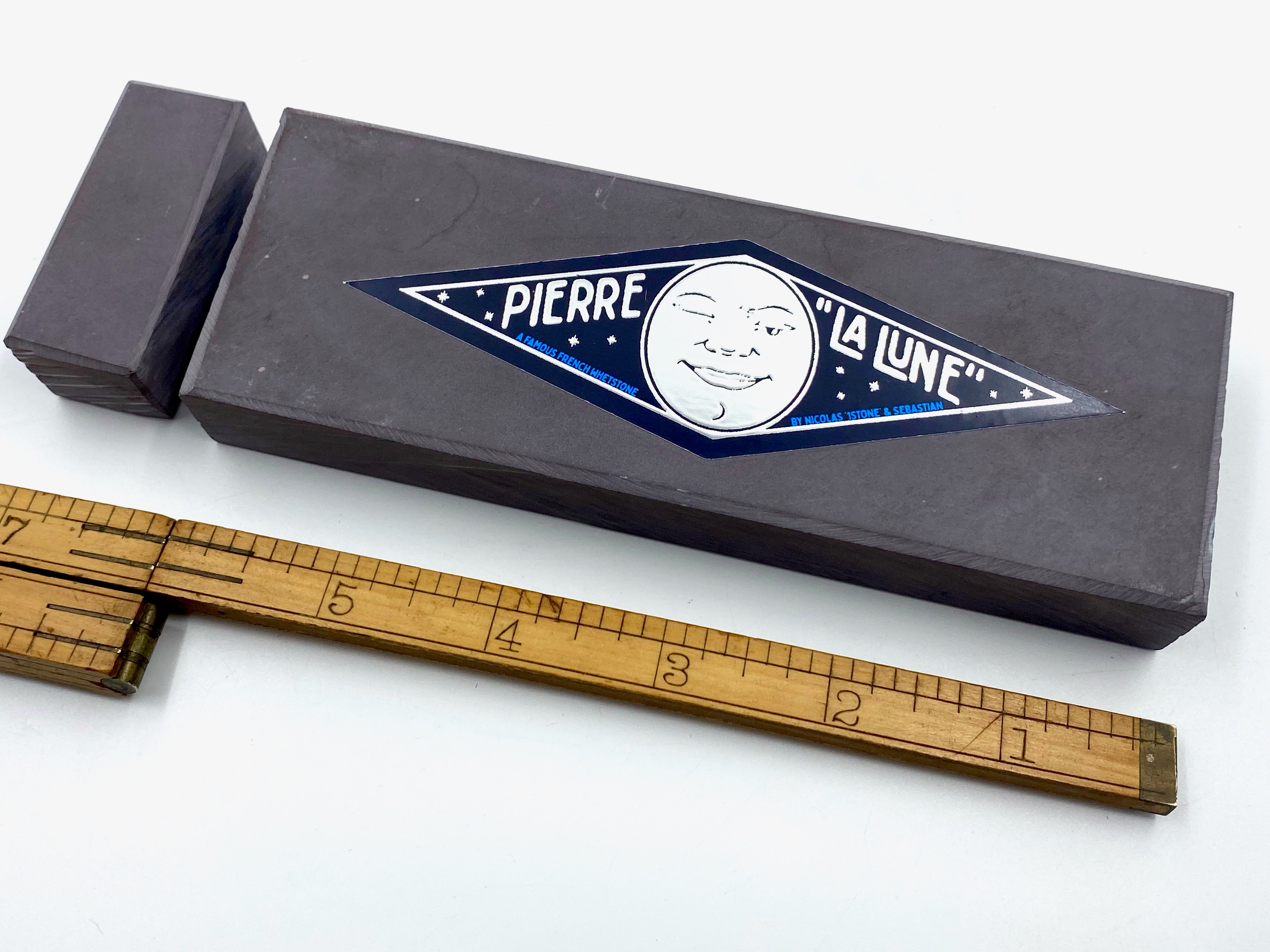 Pierre "La Lune" - 150x50mm (6x2") -French Fine Finishing Razor Hone Sharpening Stone with Slurry Stone