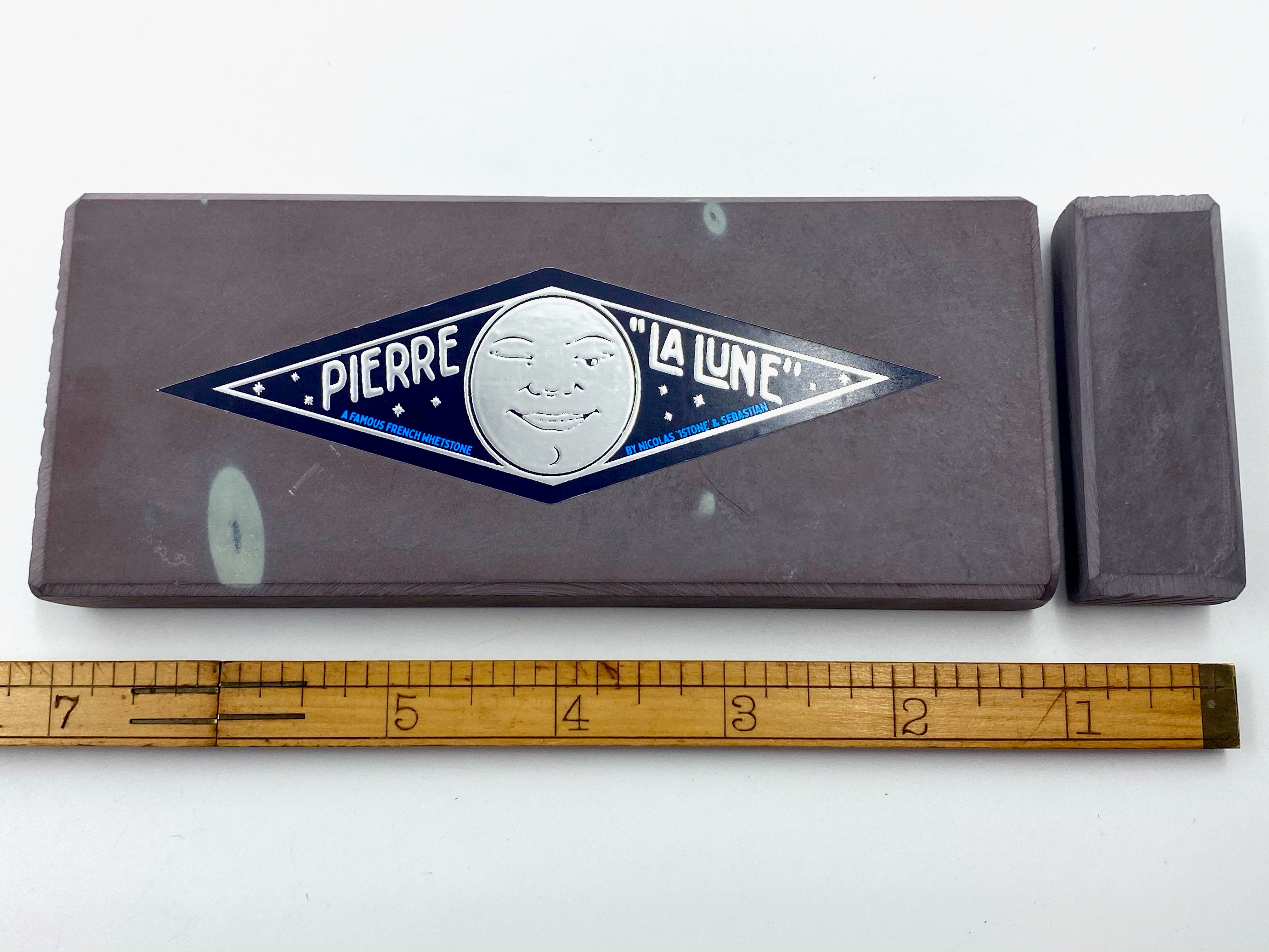 Pierre "La Lune" - 150x60mm (6x2.25") -French Fine Finishing Razor Hone Sharpening Stone with Slurry Stone