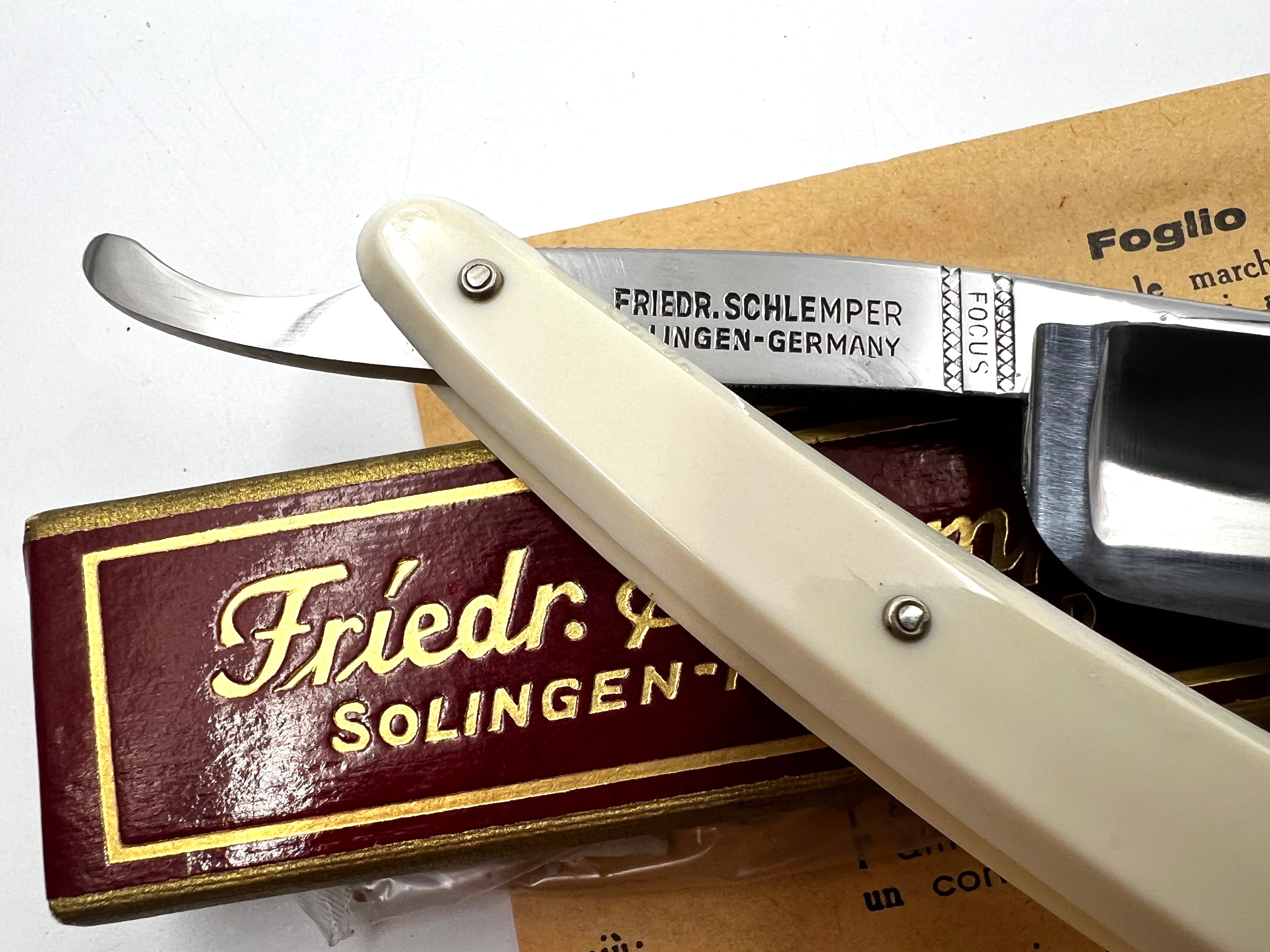 Friedrich Schlemper "Focus" 217 - SELTENES NOS 7/8 Vollhohles Vintage Rasiermesser 