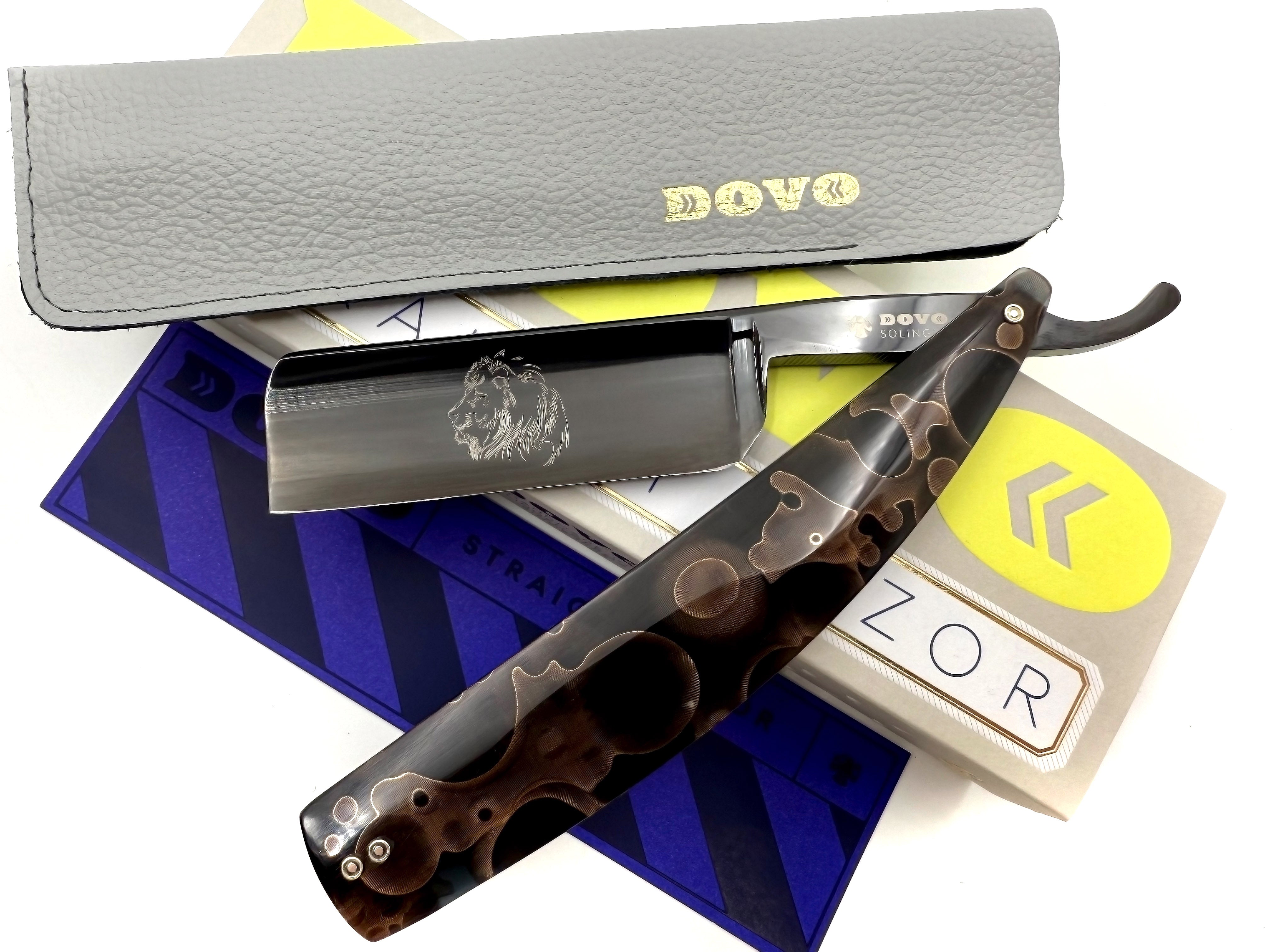 Dovo "Arena Luna" 8/8 Black Blade with Composite Scales Full Hollow Solingen Straight Razor