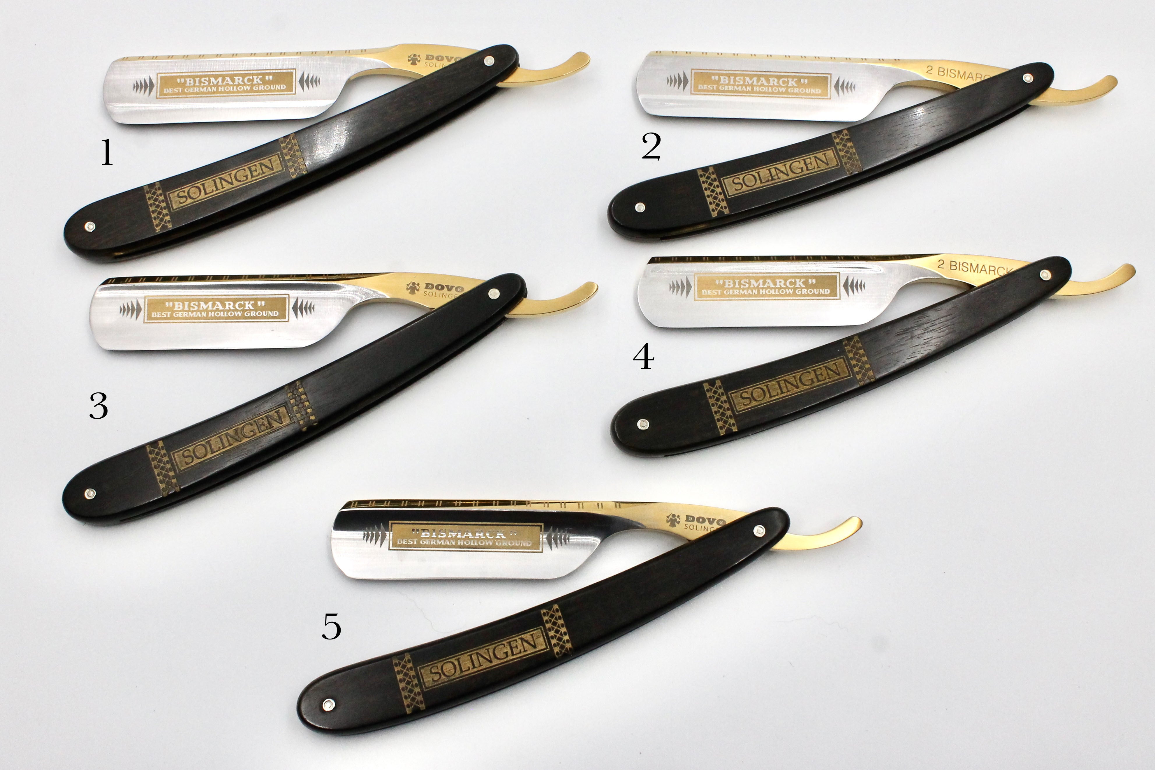 GSG Renewed Dovo "Bismarck" 6/8 Ebony Handle Full Hollow Solingen Straight Razors (CHOOSE YOUR RAZOR)