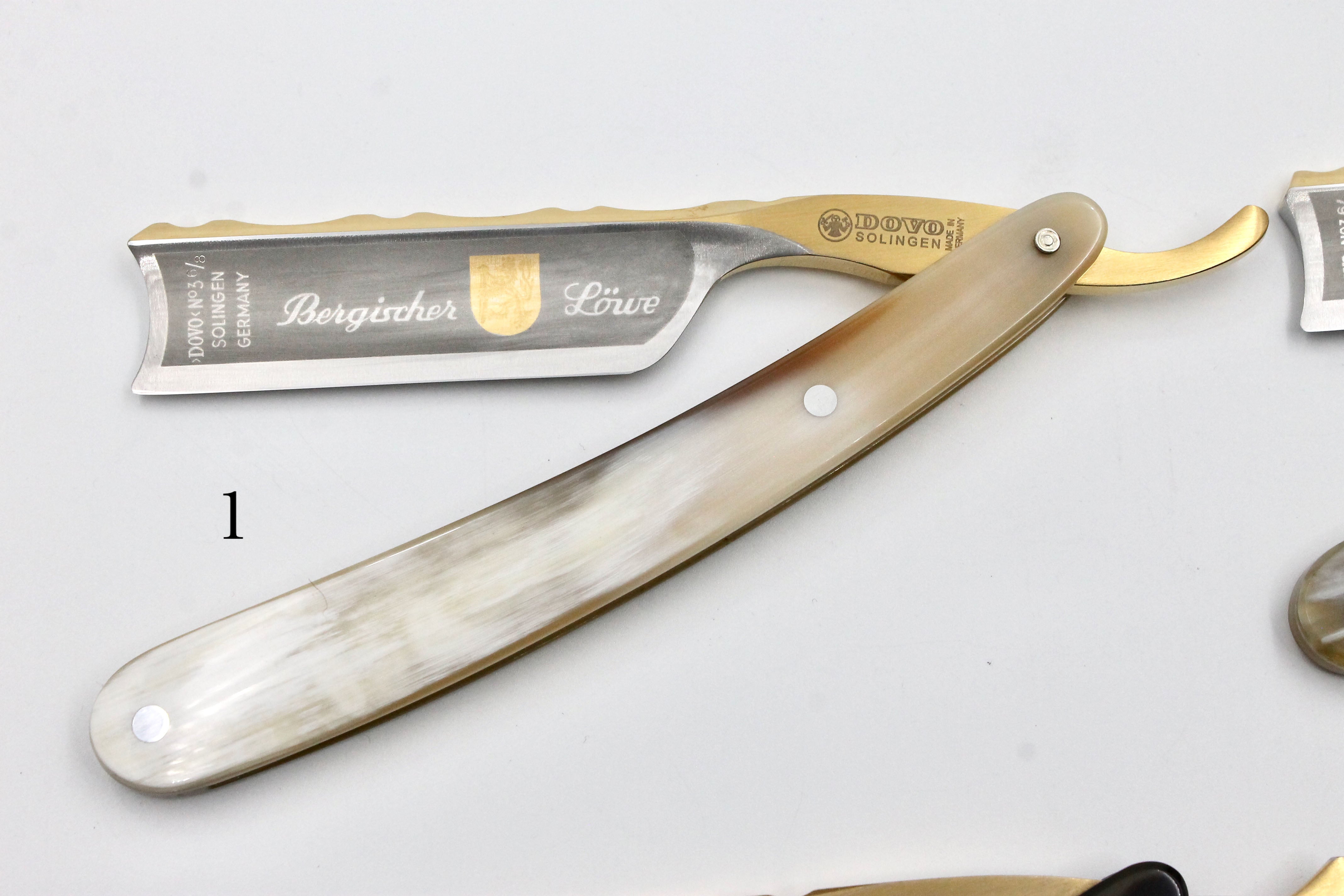 GSG Renewed Dovo "Bergischer Lowe" Horn Handle 6/8 Full Hollow Solingen Straight Razors (CHOOSE YOUR RAZOR)