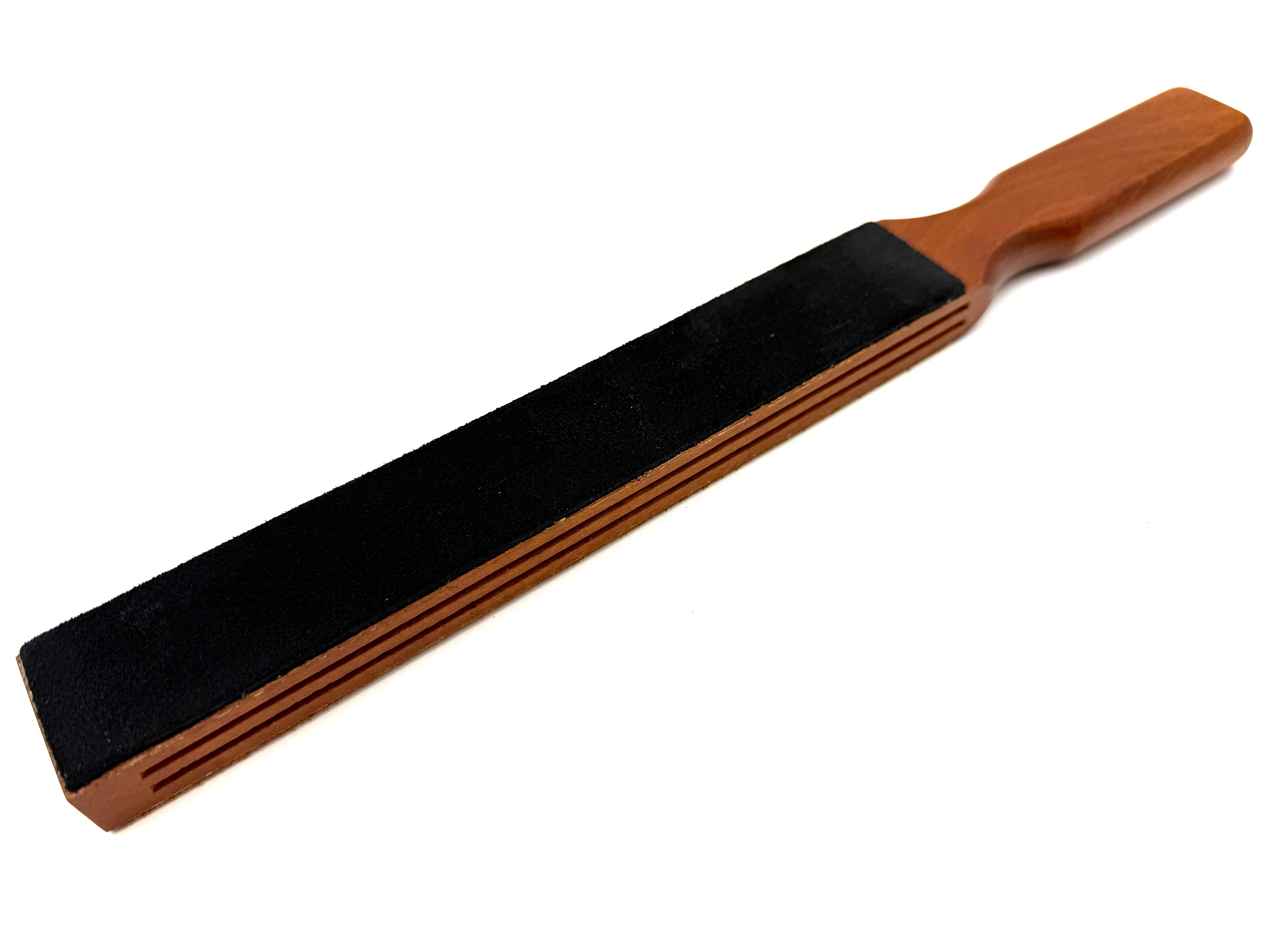 Thiers Issard Wooden Double Sided Leather Paddle Strop with spring cuts