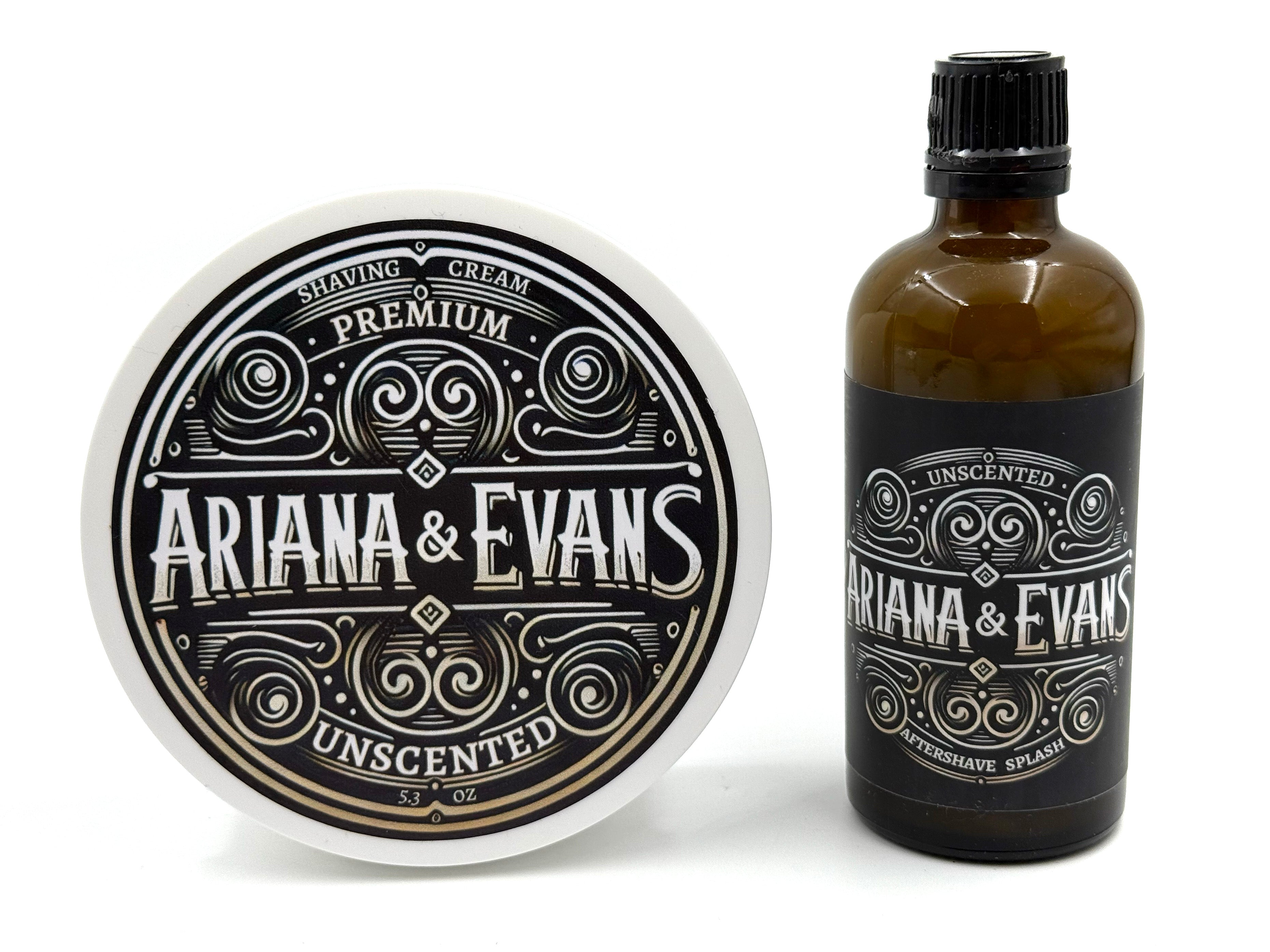 Ariana & Evans - Unscented Shaving Soap and Aftershave Splash