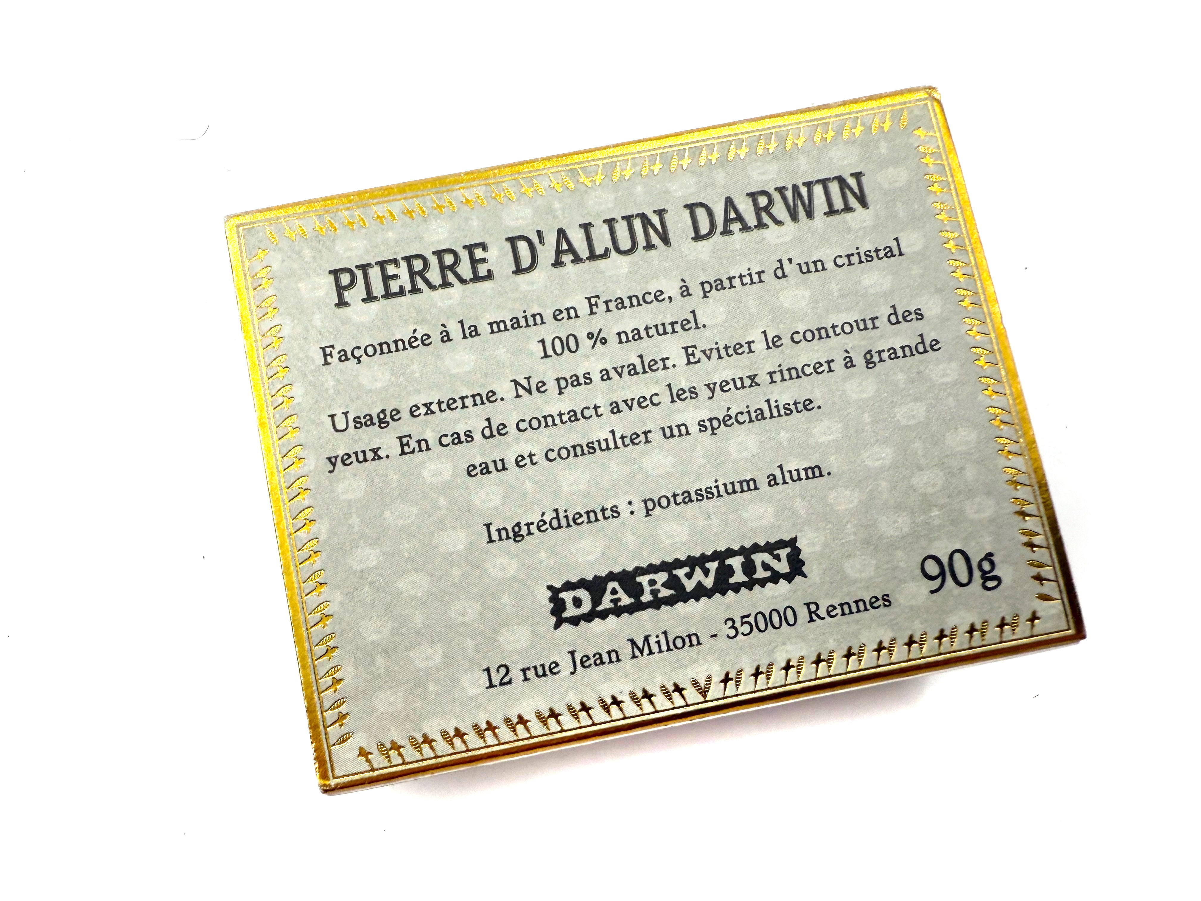 Darwin Tablette Régina – 100% Natural Alum Stone (3.2 oz / 90g)