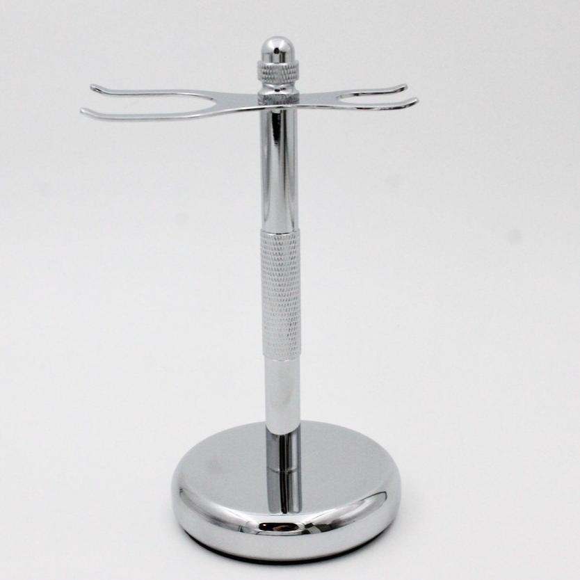 PureBadger Collection Chrome Shaving Stand for Shaving Brush & Double Edge Safety Razor