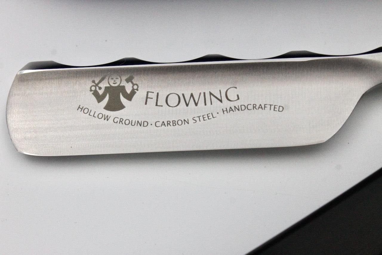 Dovo "Flowing" 6/8 Sculpted Spine Grenadille Wood Handle Full Hollow Solingen Straight Razor