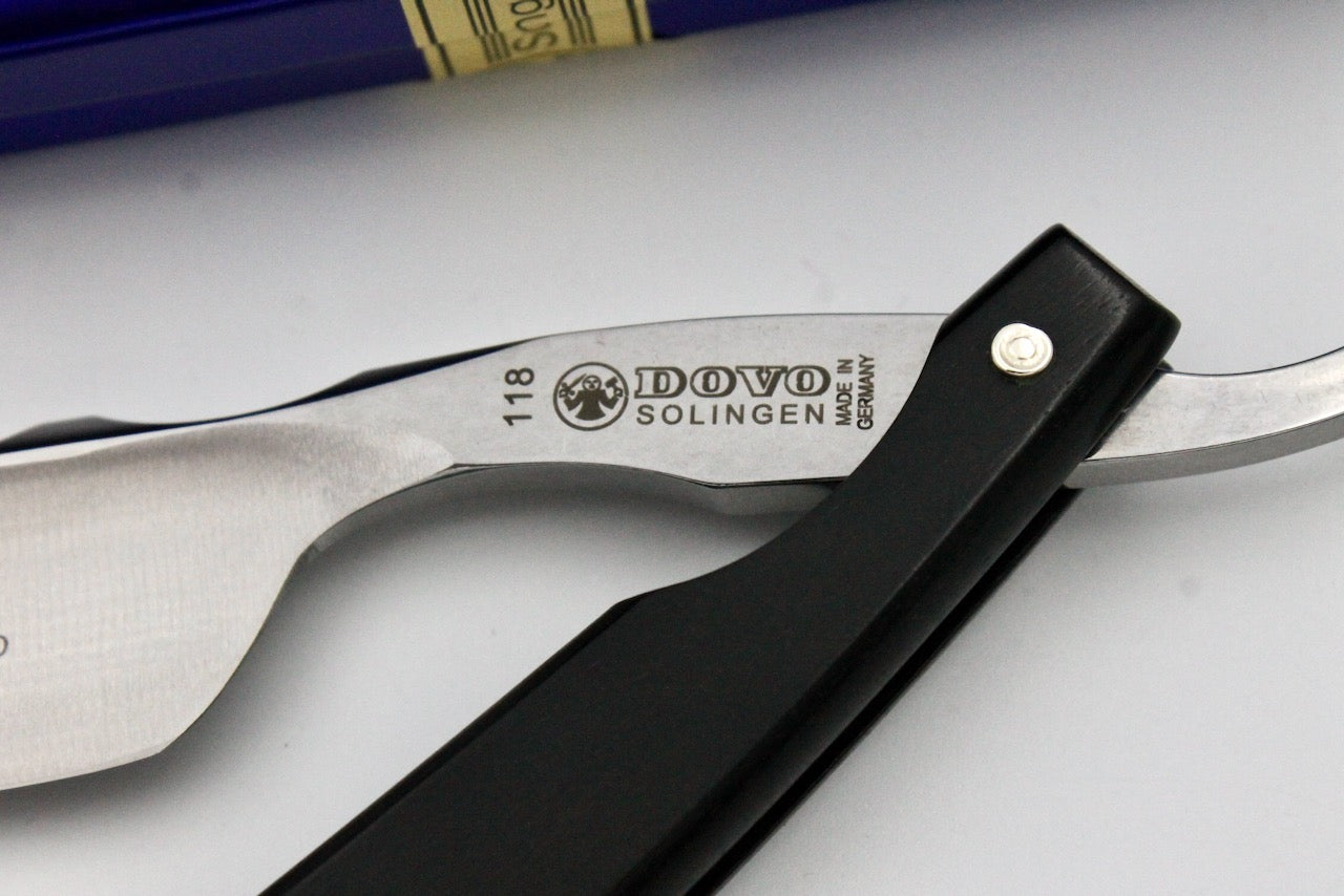 Dovo "Flowing" 6/8 Sculpted Spine Grenadille Wood Handle Full Hollow Solingen Straight Razor