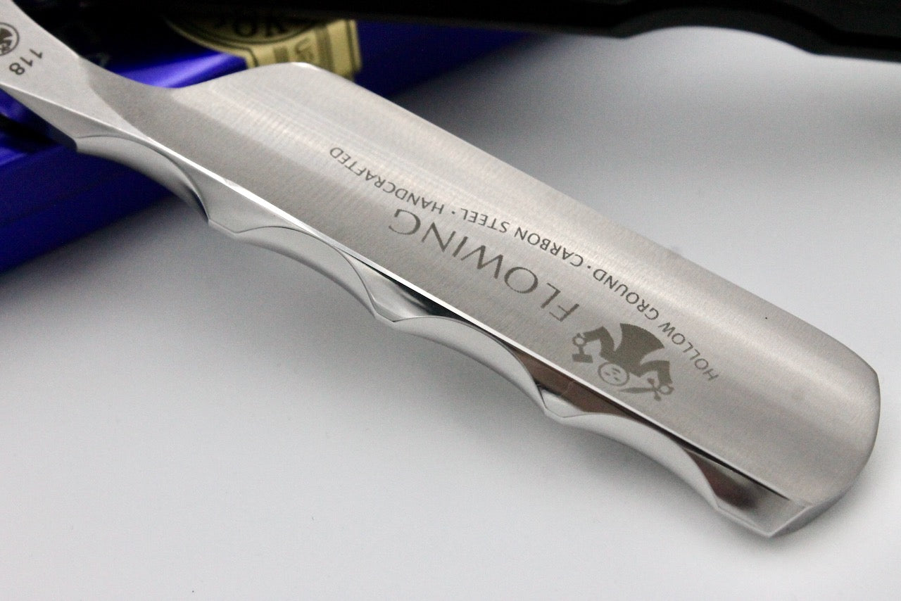 Dovo "Flowing" 6/8 Sculpted Spine Grenadille Wood Handle Full Hollow Solingen Straight Razor