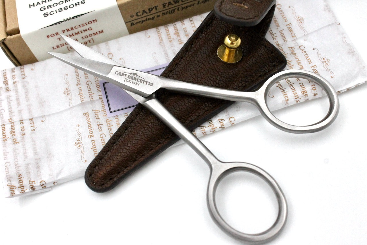 Captain Fawcett's Hand Crafted Grooming Scissor in Stainless Steel Matte Finish