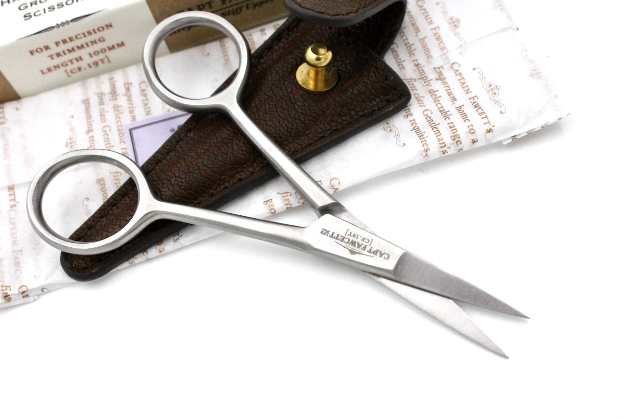 Captain Fawcett's Hand Crafted Grooming Scissor in Stainless Steel Matte Finish