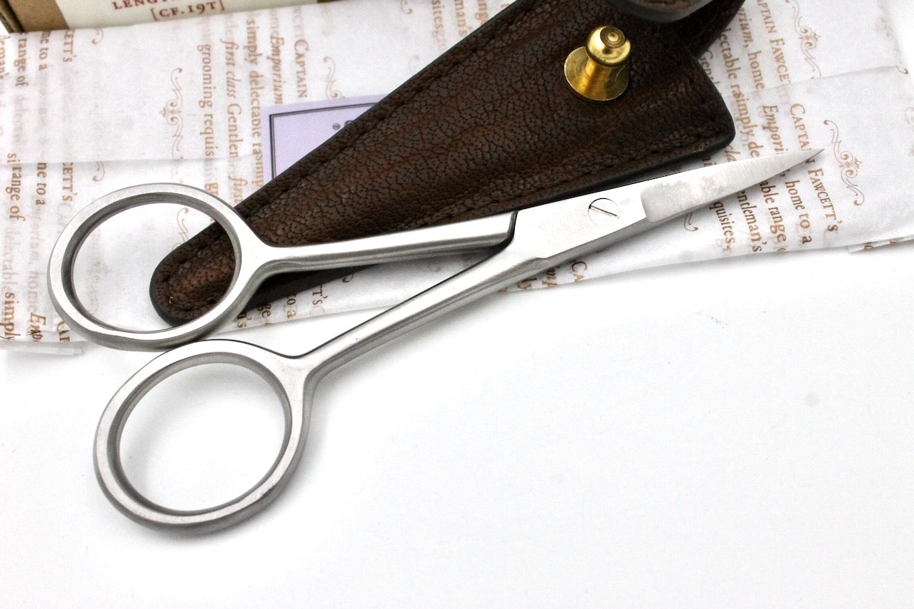 Captain Fawcett's Hand Crafted Grooming Scissor in Stainless Steel Matte Finish