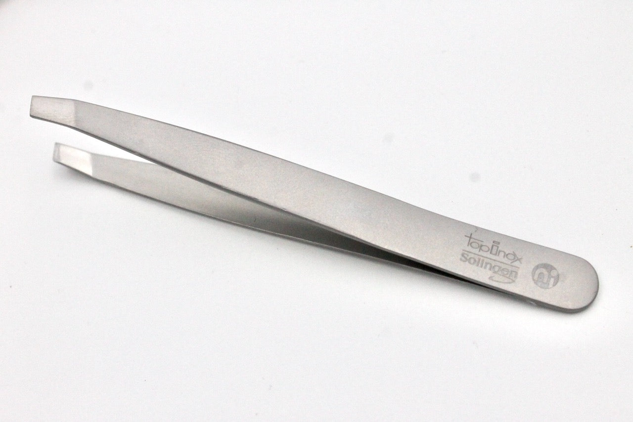 Niegeloh Stainless Steel Toplnox Oblique Tweezer in Matte Finish