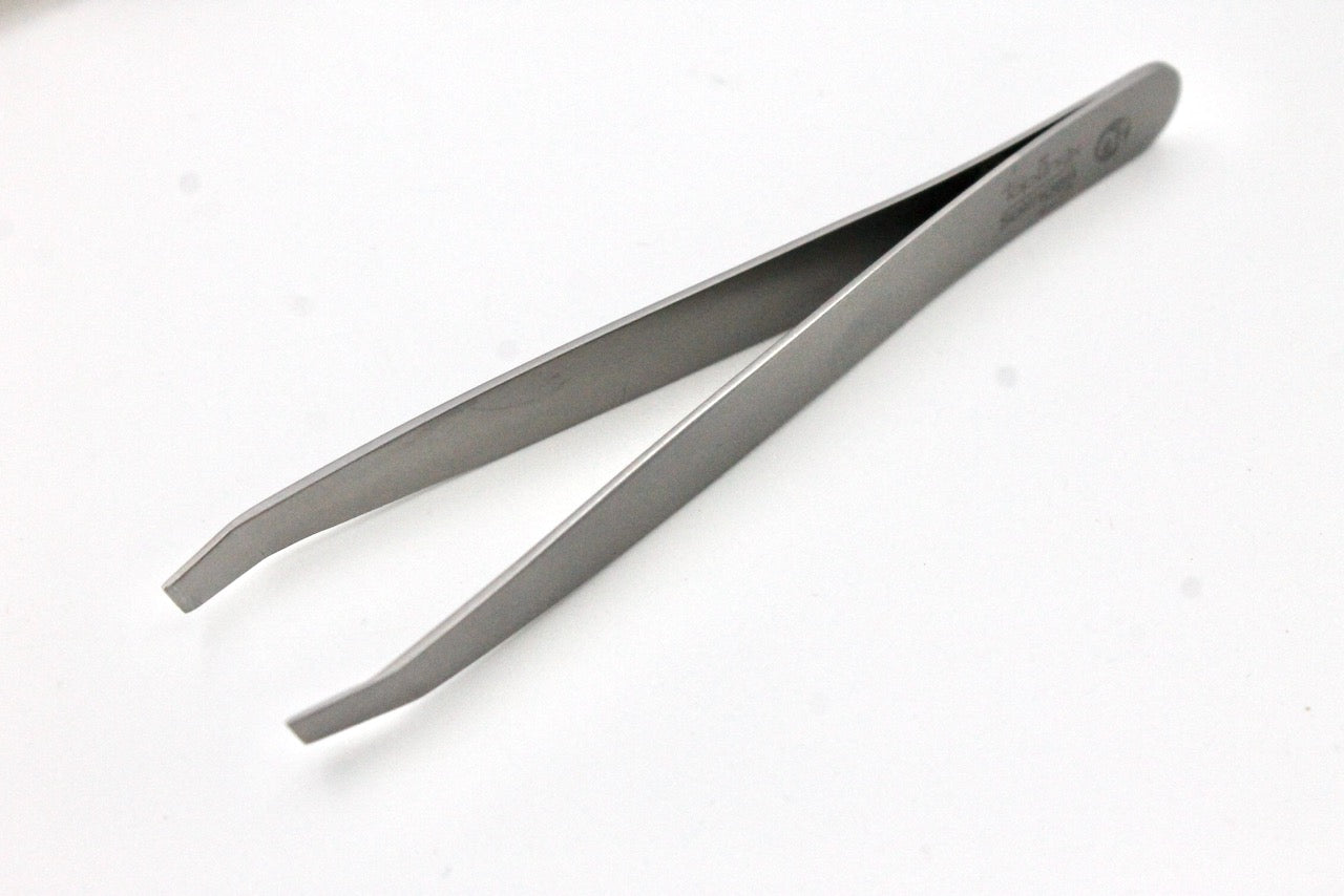 Niegeloh Stainless Steel Toplnox Oblique Tweezer in Matte Finish