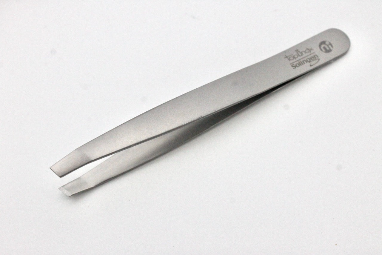 Niegeloh Stainless Steel Toplnox Oblique Tweezer in Matte Finish