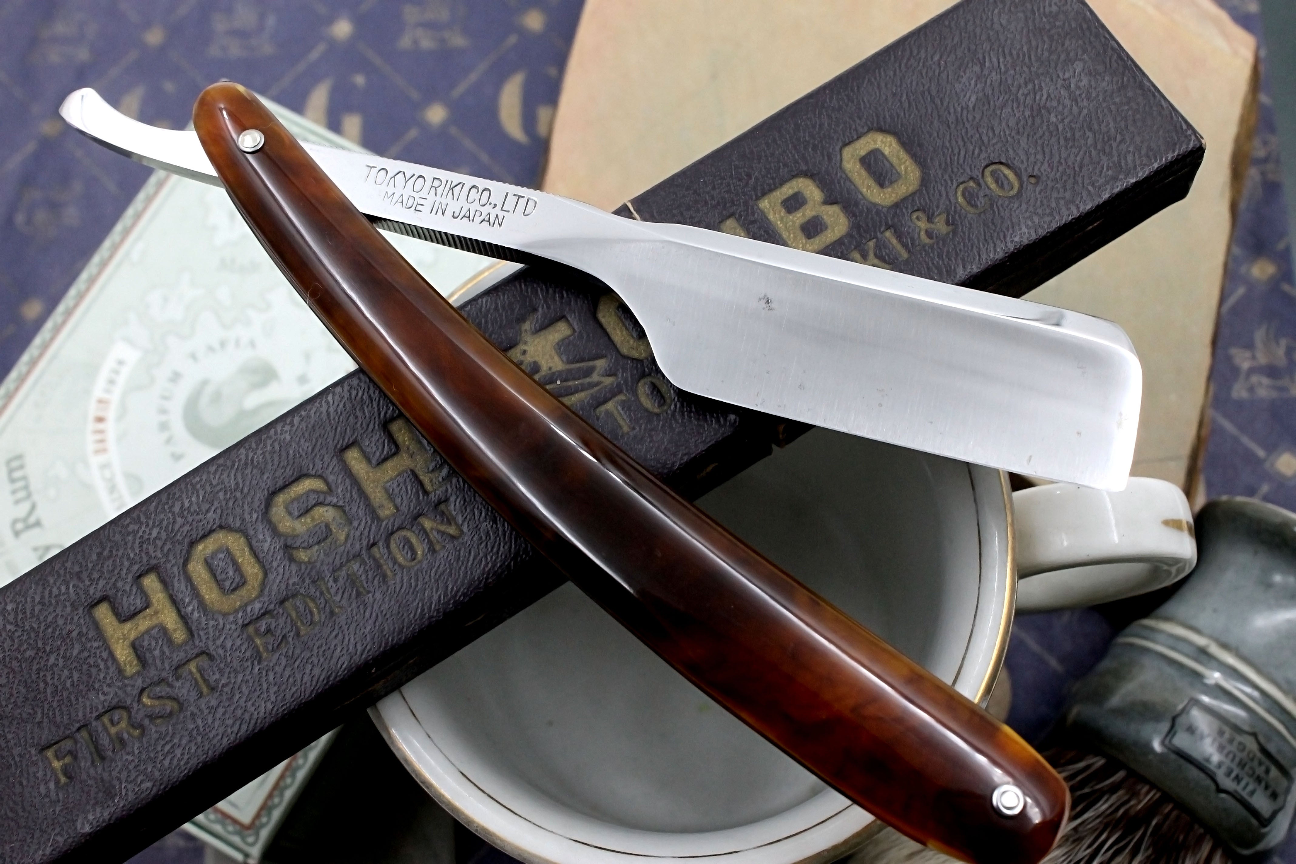 Hoshi Tombo 6000 - Excellent 6/8 Vintage Japanese Straight Razor - Shave Ready