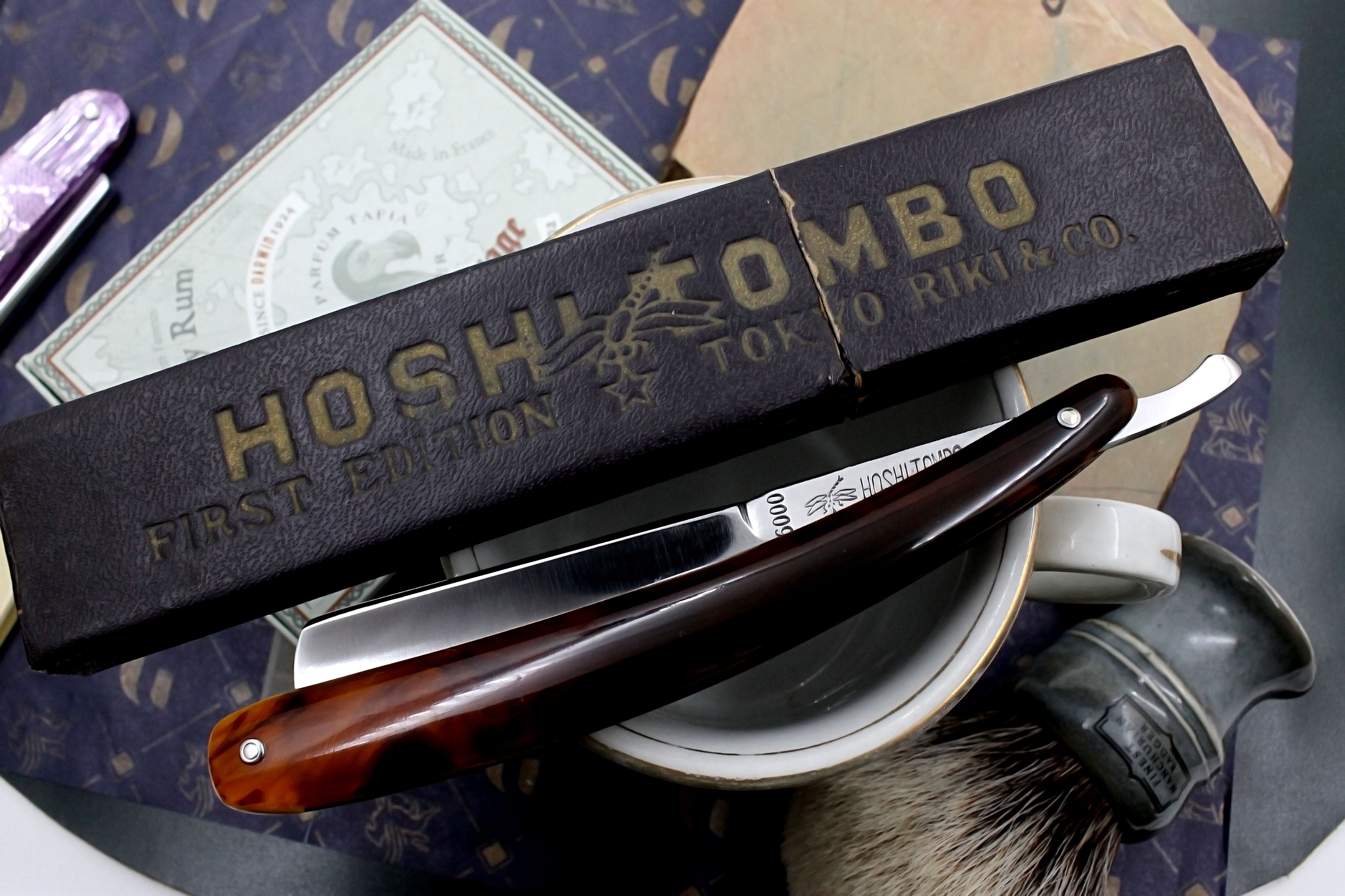 Hoshi Tombo 6000 - Excellent 6/8 Vintage Japanese Straight Razor - Shave Ready