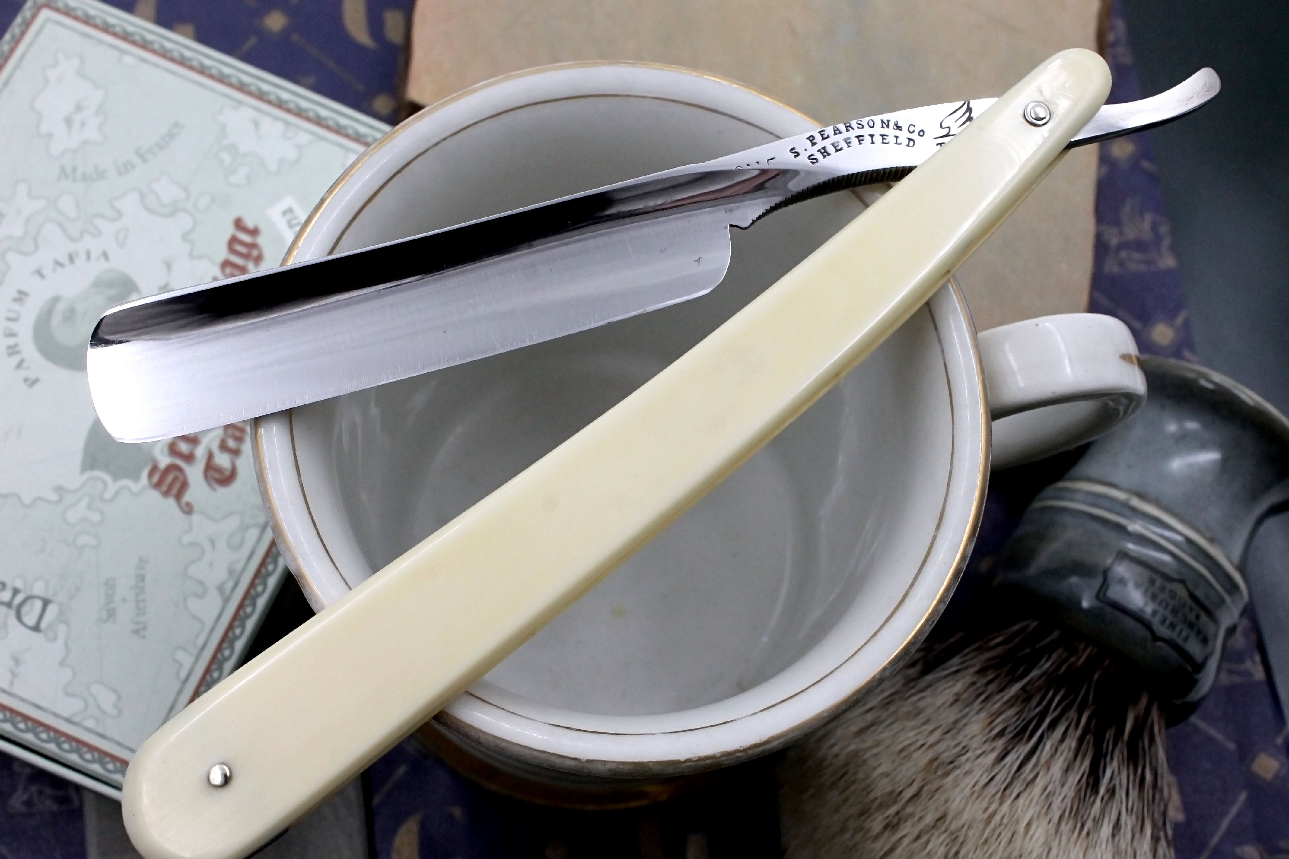 S. Pearson & Co. Excellent++ 5/8 Ivory Scaled- Vintage Sheffield Straight Razor - Shave Ready