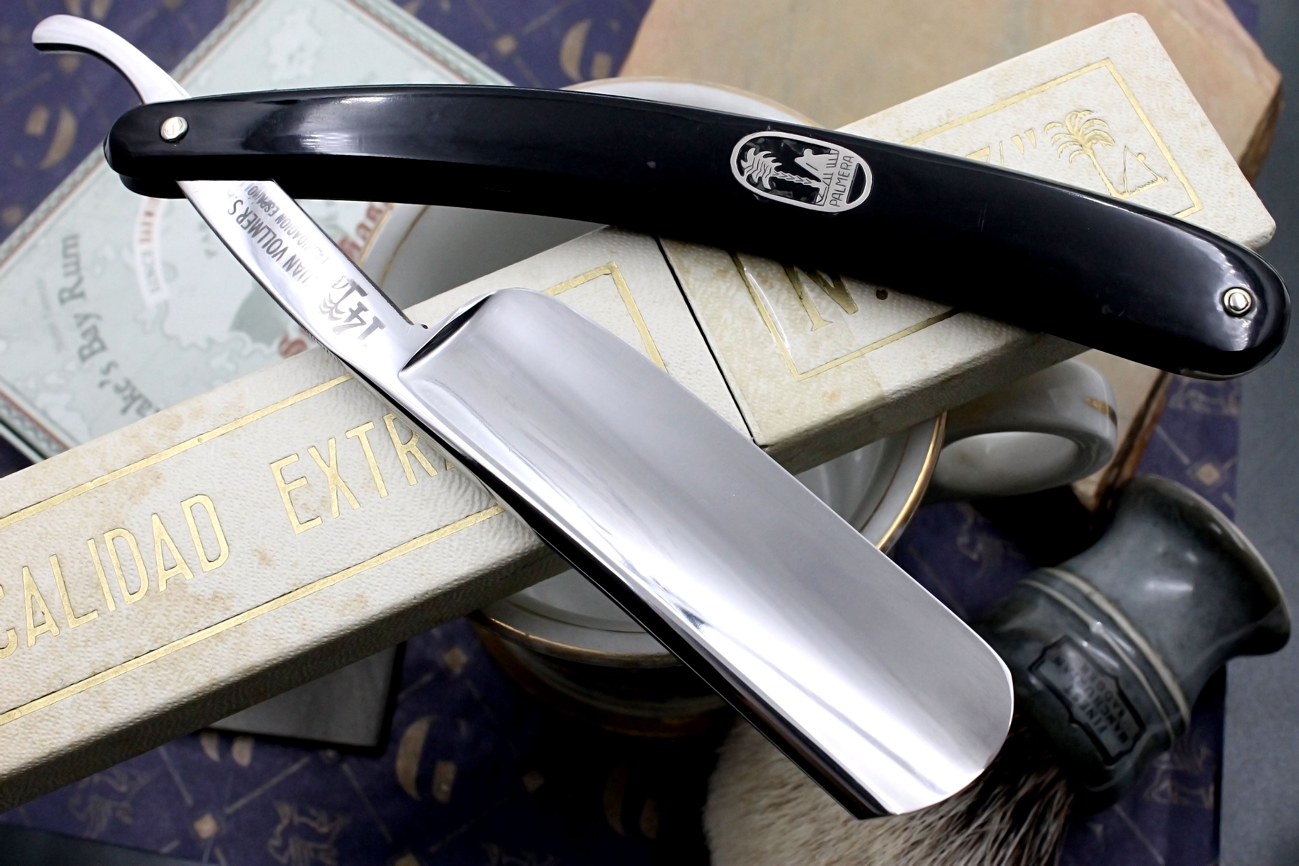 Juan Volmer PALMERA No. 14 - RARE  15/16 Full Hollow Blade - Near Pristine Vintage Spanish Straight Razor - Shave Ready