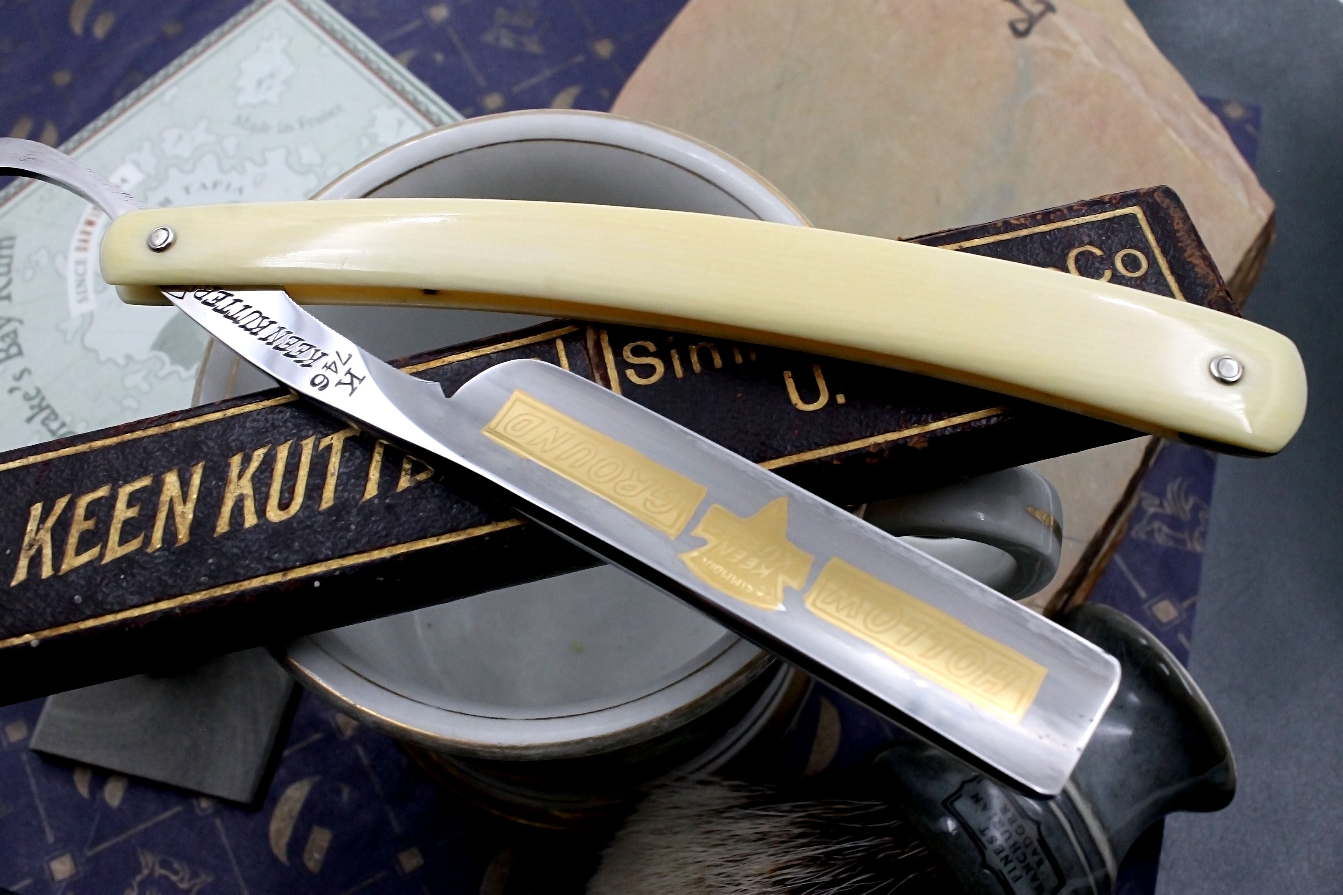 Keen Kutter - 5/8 Full Hollow Fancy Near Pristine Restored Vintage USA Straight Razor - Shave Ready