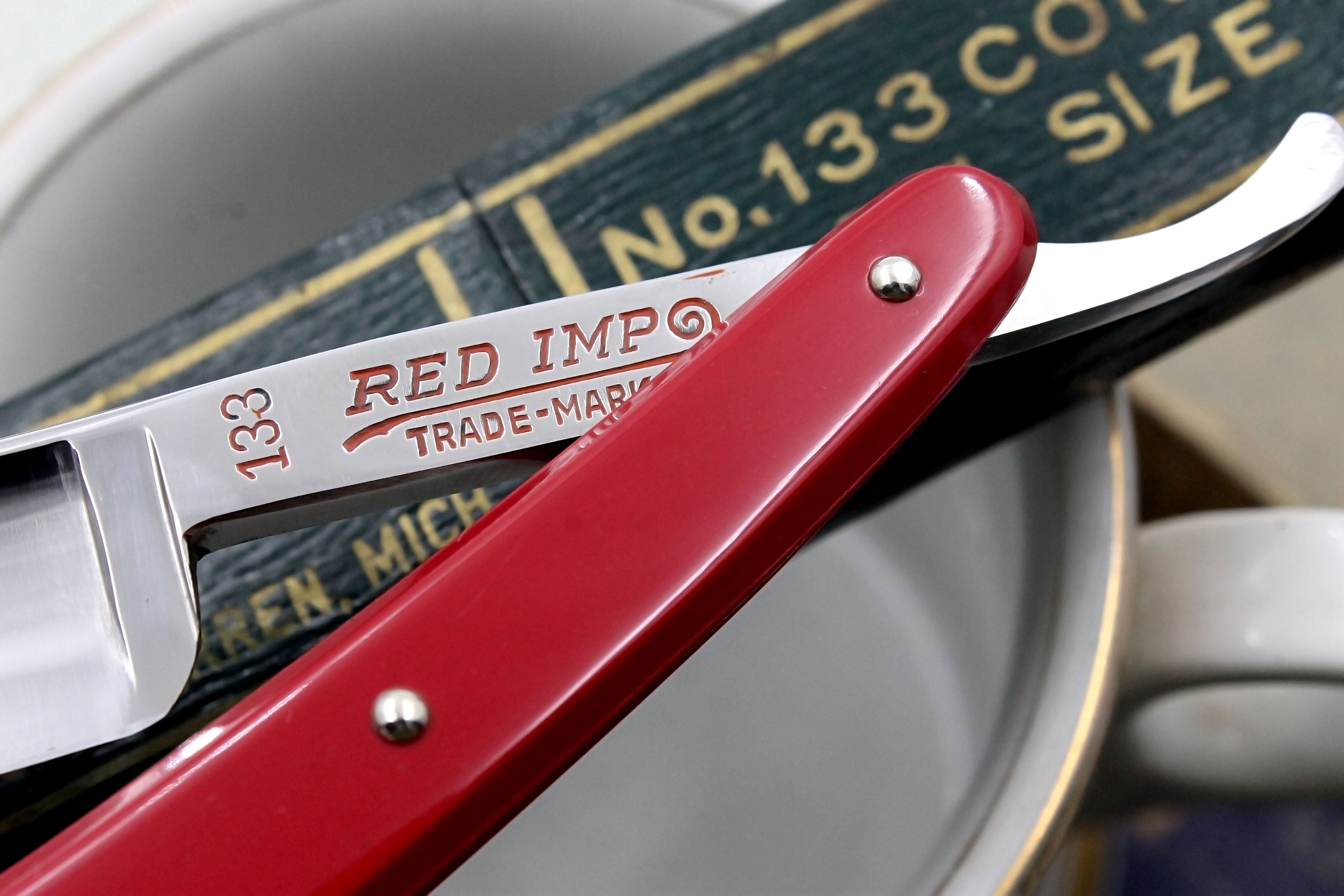 Morris Mfg. Co. - Pristine 11/16 "Red Imp" No.133 Full Hollow Blade - Solingen Straight Razor - Shave Ready