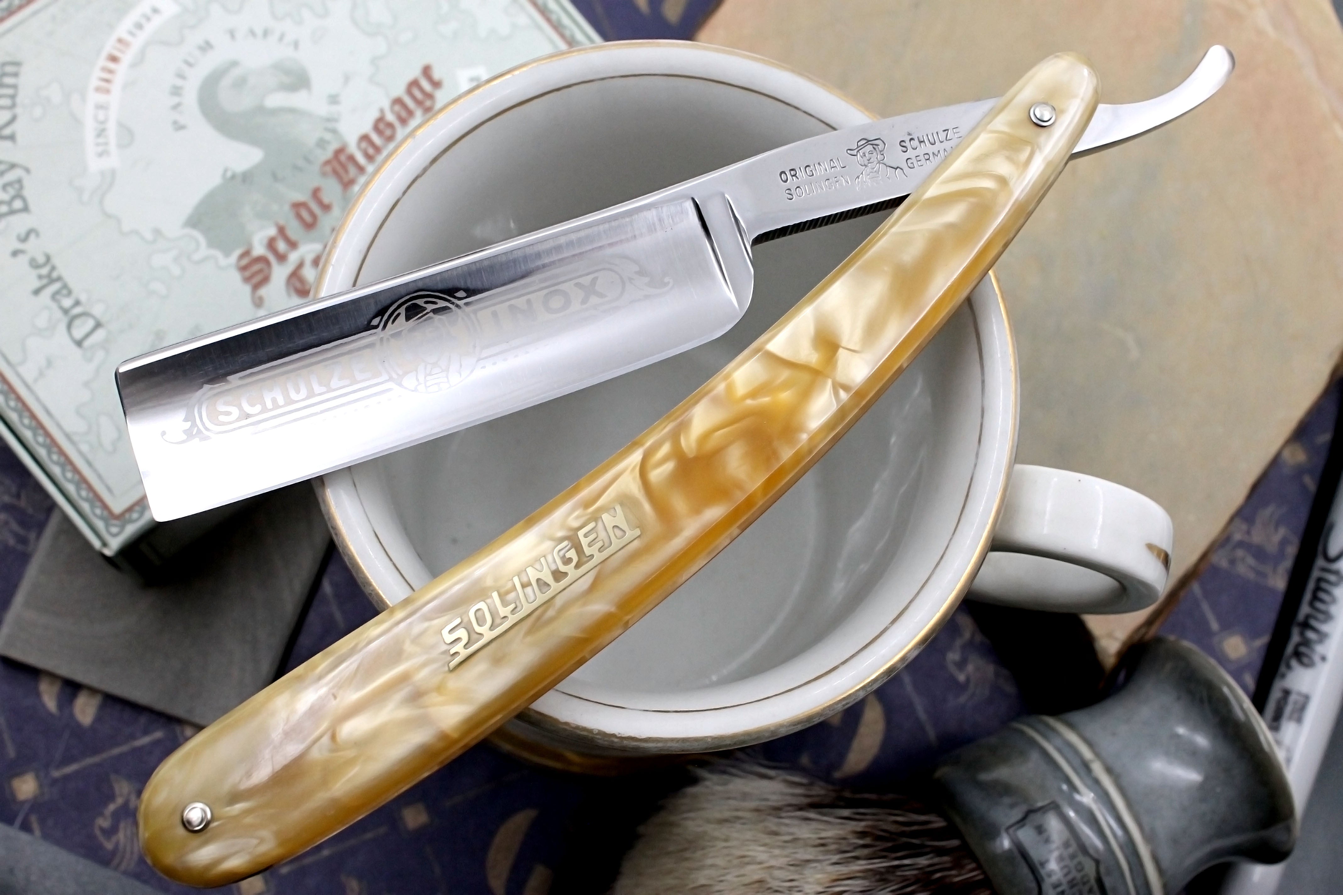 Schulkze Inox Stainless 6/8 - Full Hollow Blade Restored - Solingen Vintage Straight Razor - Shave Ready