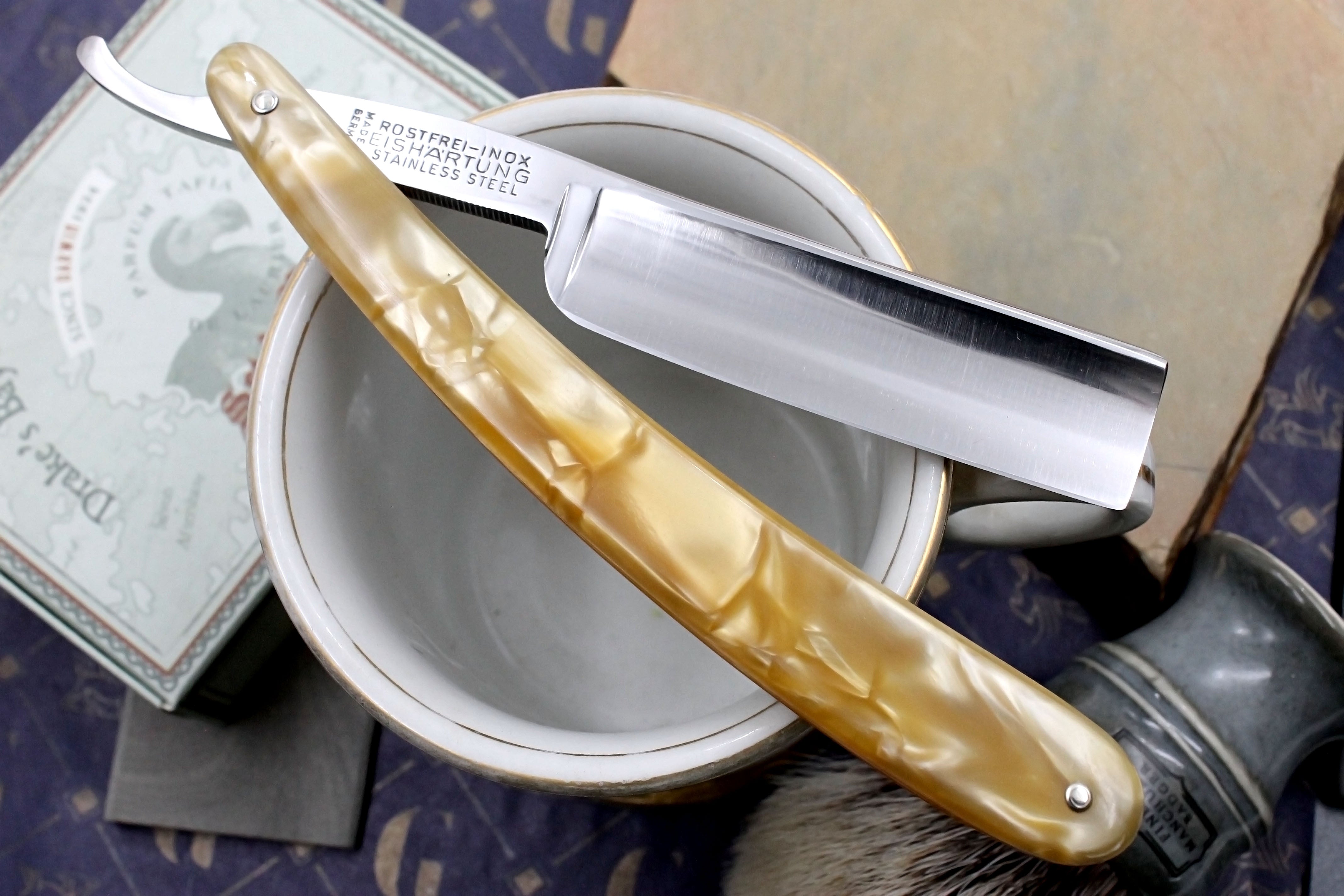 Schulkze Inox Stainless 6/8 - Full Hollow Blade Restored - Solingen Vintage Straight Razor - Shave Ready