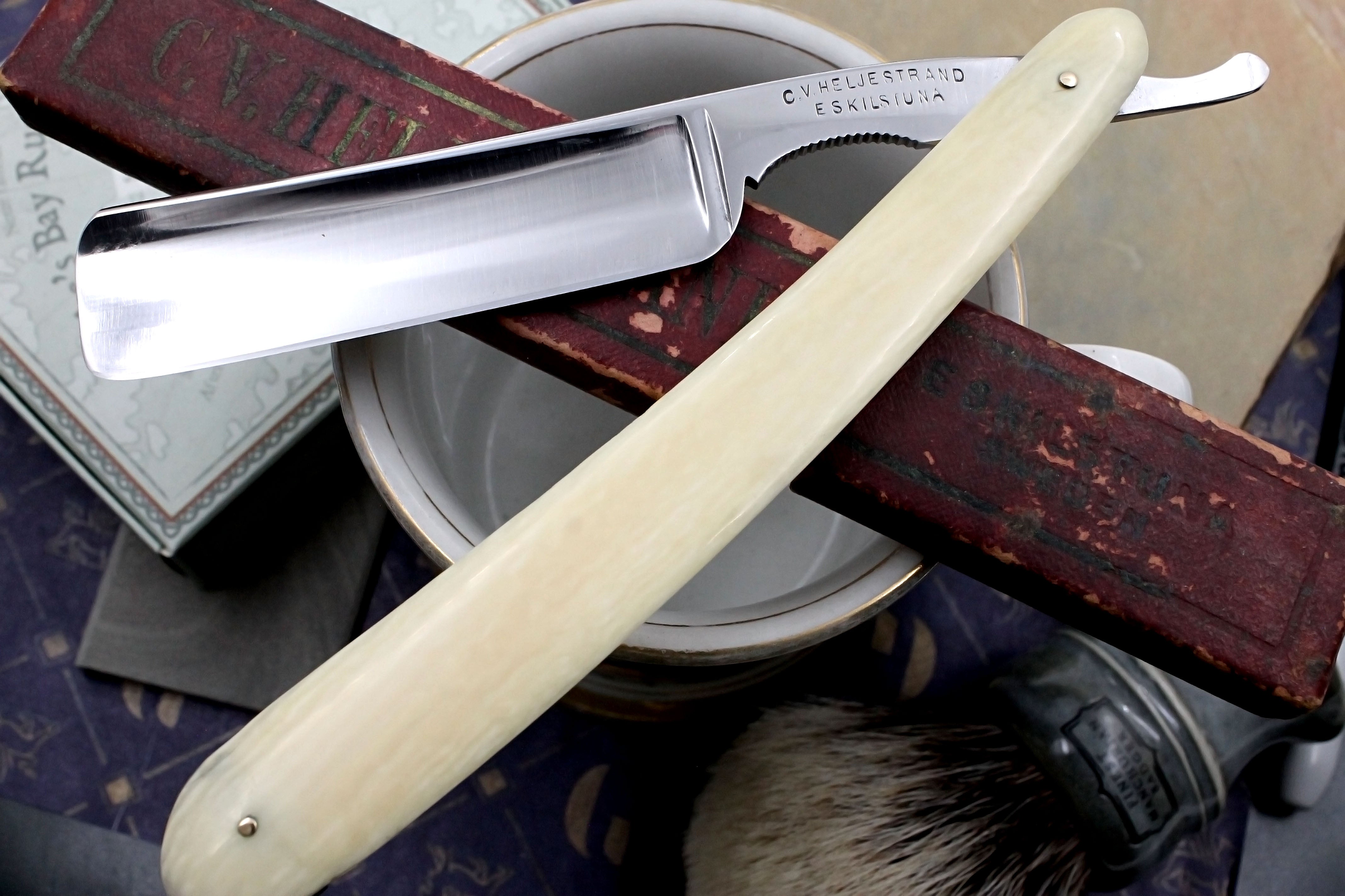 C.V. Heljestrand MK No.33 13/16 Blade - Ivory Scaled Eskilstuna Sweden Straight Razor - Shave Ready