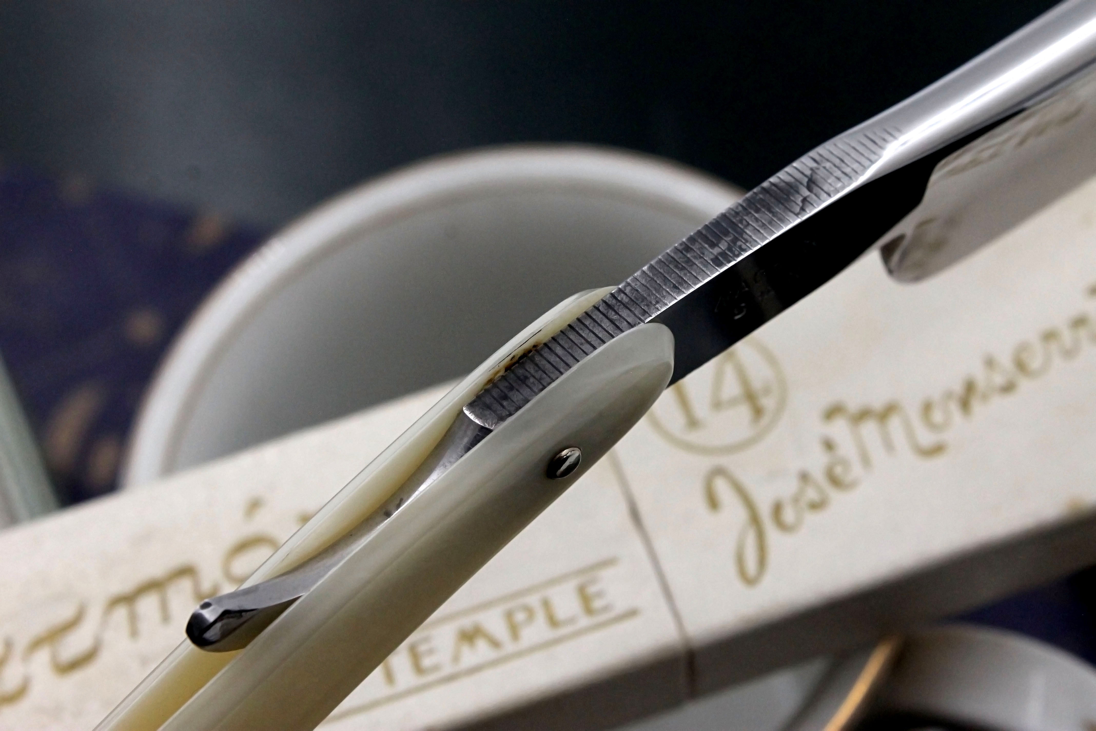 Filarmonica JMP Doble Temple No. 14 15/16" Full Hollow Blade - Near Pristine Vintage Spanish Straight Razor - Shave Ready