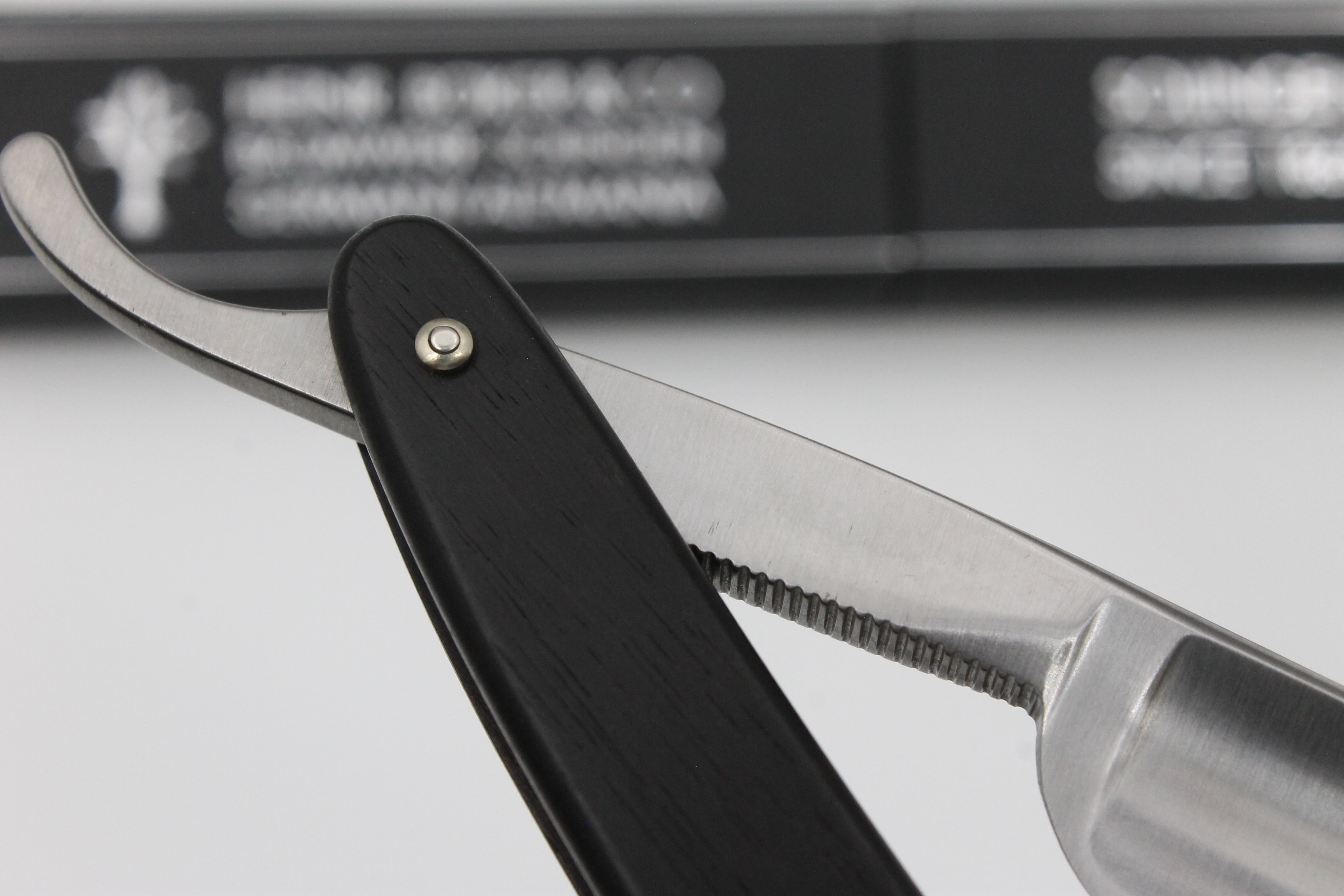 Boker The Celebrated 5/8 Full Hollow Blade with Ebony Wood Scales Solingen Straight Razor