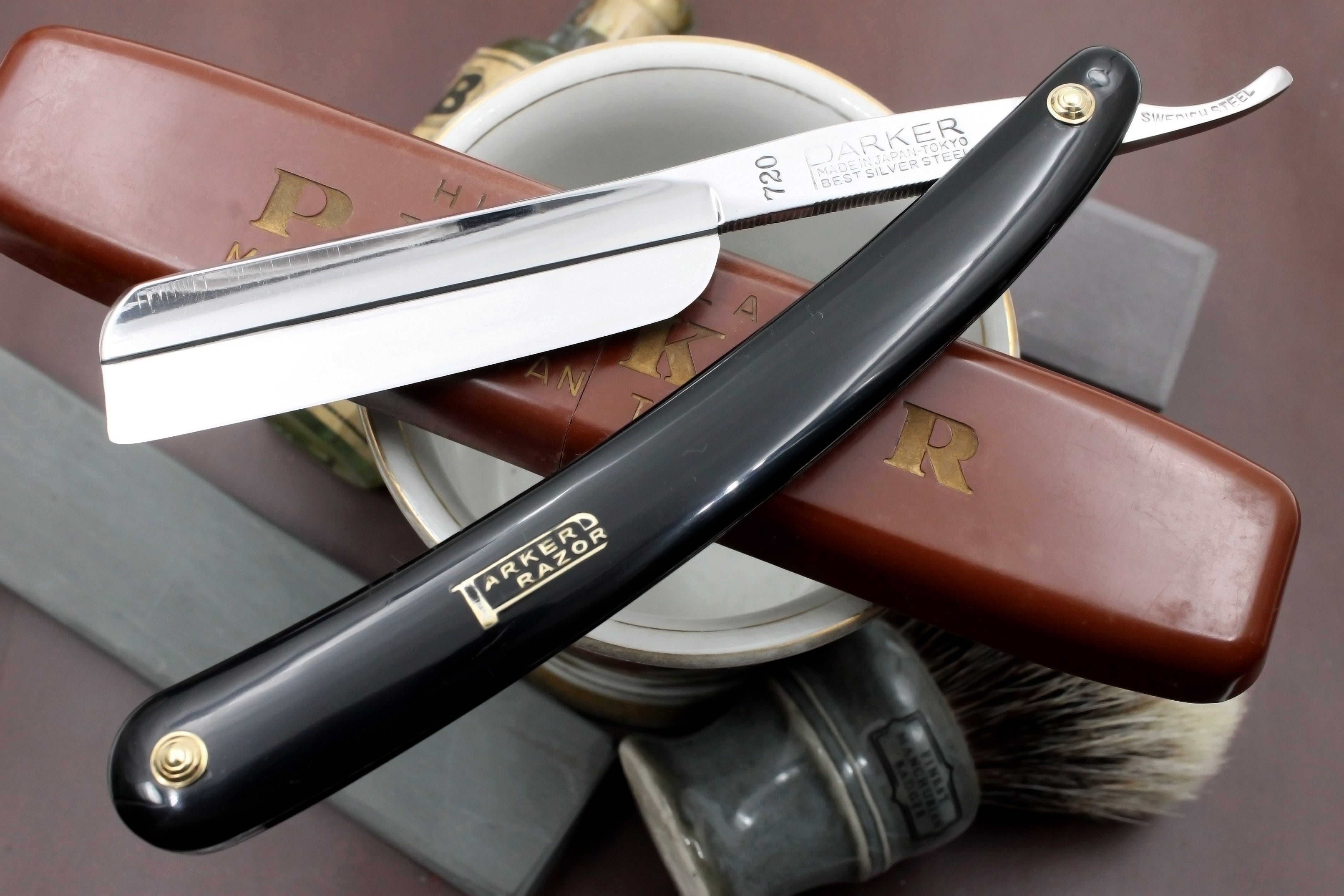 Parker 720 Swedish Steel Frameback - Excellent 6/8 Vintage Japanese Straight Razor - Shave Ready