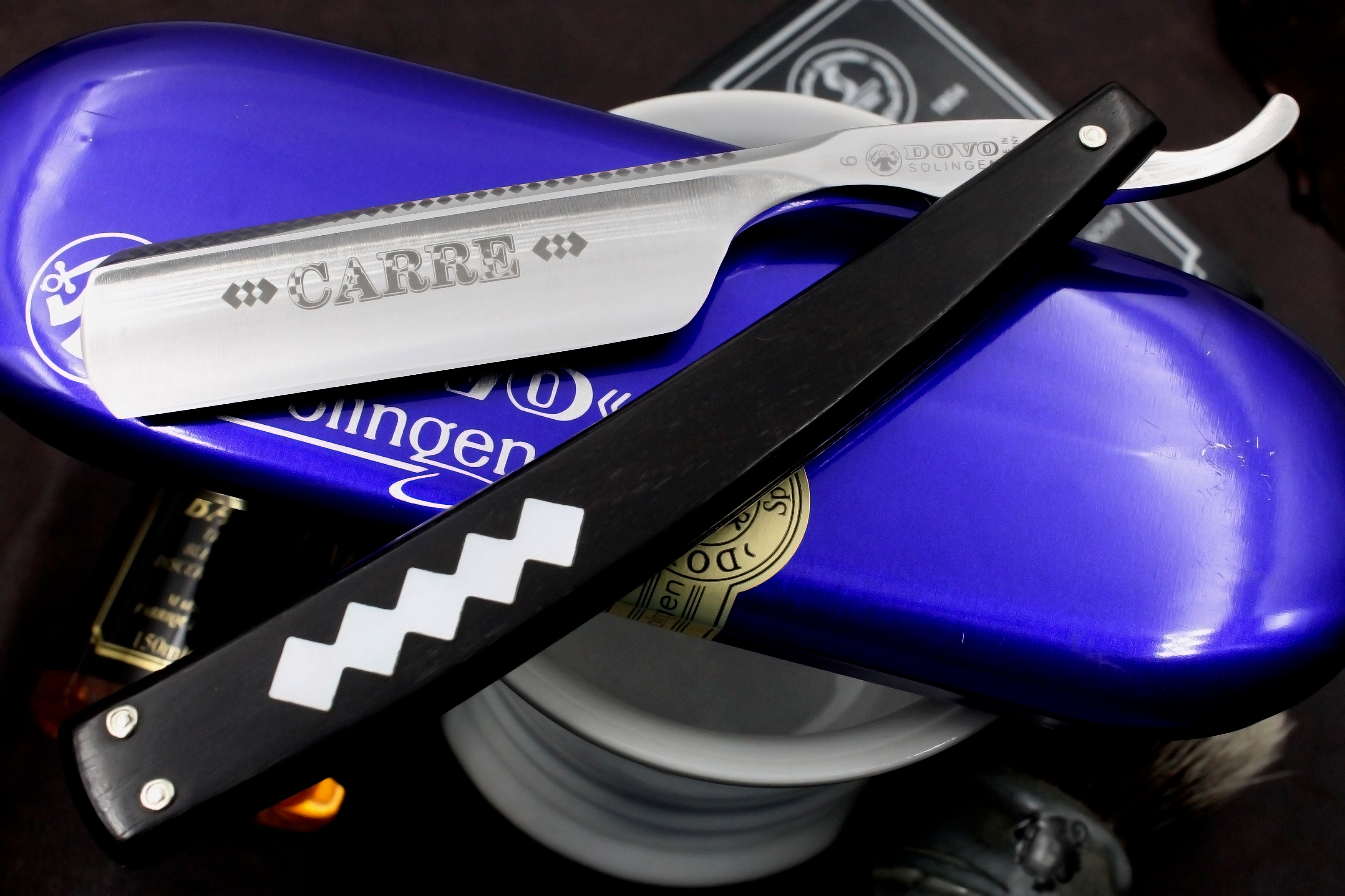 Dovo "Carre" -  Preowned Fancy 6/8 Full Hollow Blade - Solingen Straight Razor - Shave Ready