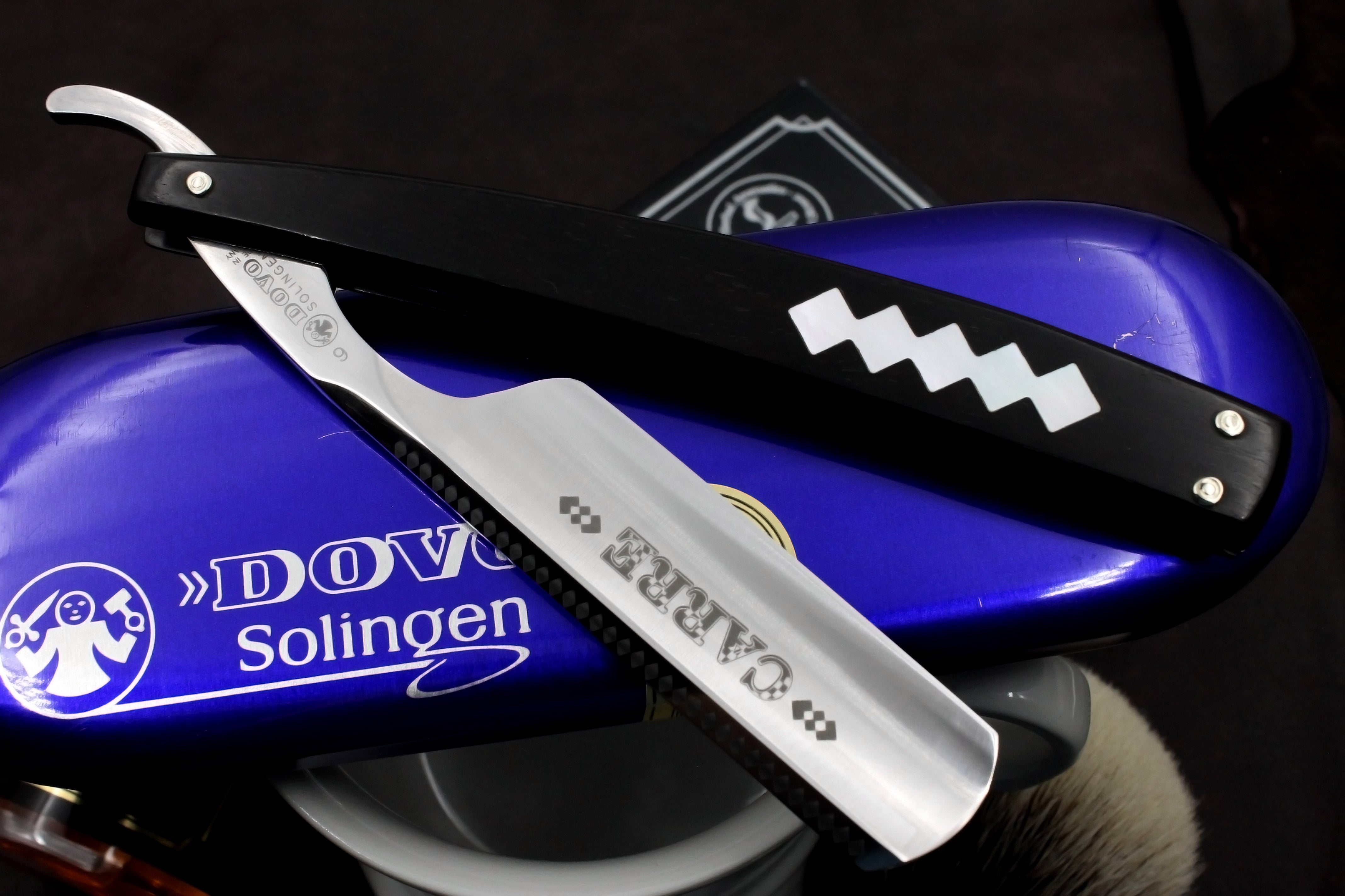 Dovo "Carre" -  Preowned Fancy 6/8 Full Hollow Blade - Solingen Straight Razor - Shave Ready