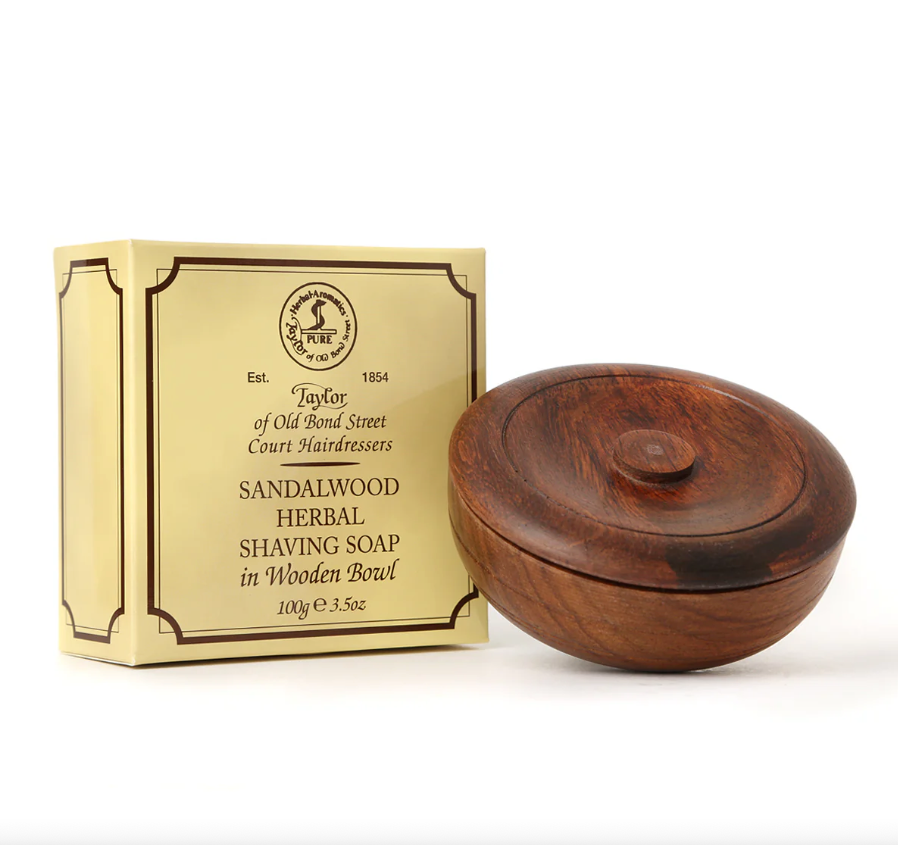 Taylor of Old Bond Street Sandalwood Shaving Soap in Wooden Bowl 100g (3.5oz)