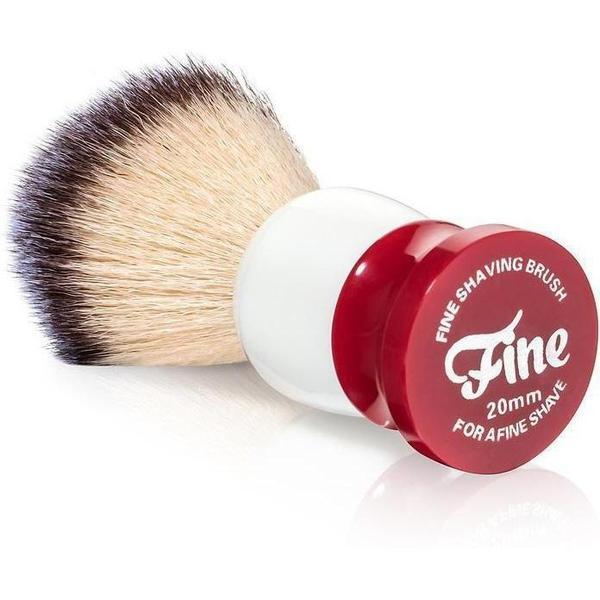 Fine Accoutrements Classic Synthetic Bristle Shaving Brush - Red & White