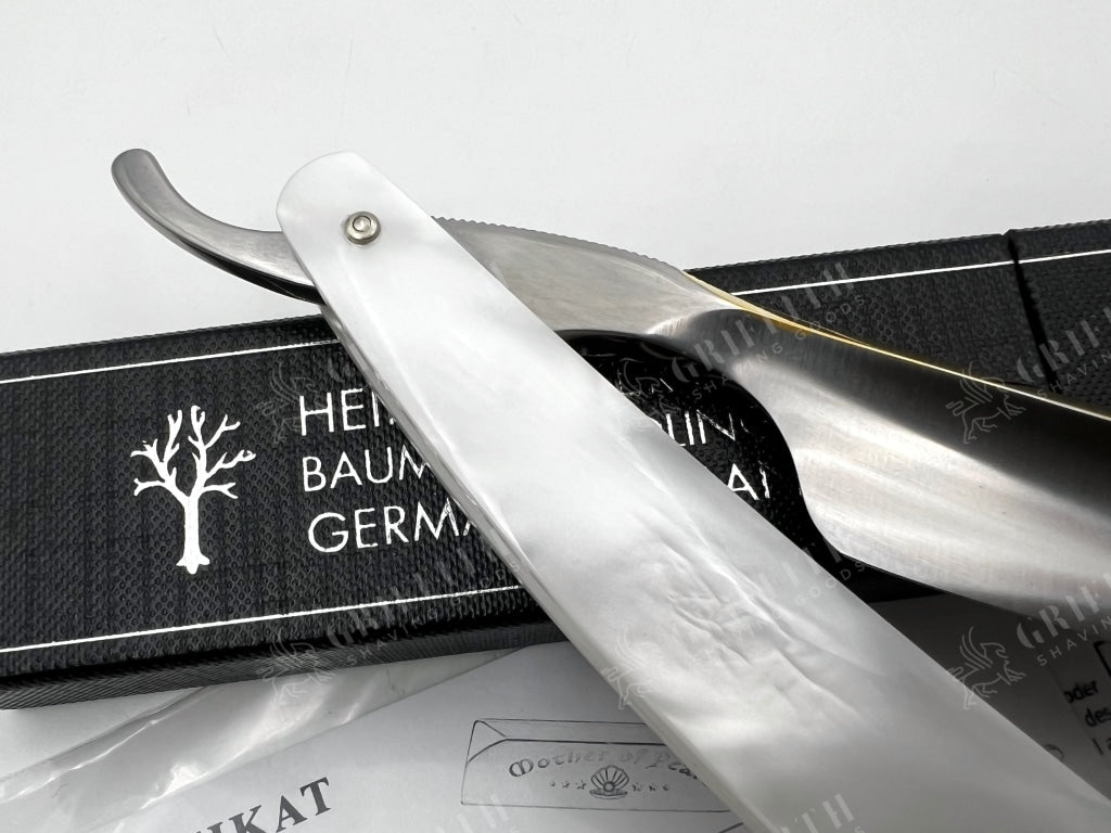 Boker Mother of Pearl 2.0 6/8 Singing Full Hollow Blade with Acrylic Scales Full Hollow Solingen Straight Razor