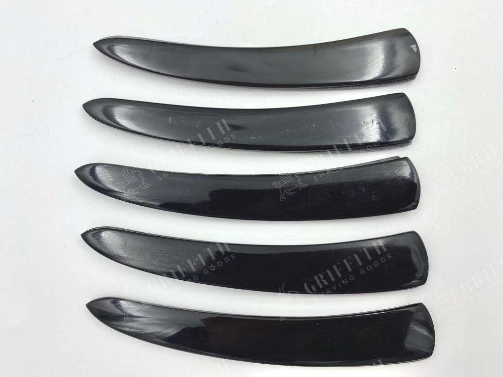 Straight Razor Scales for 7/8-8/8 Blades - Black Buffalo Horn - One Pair/Set